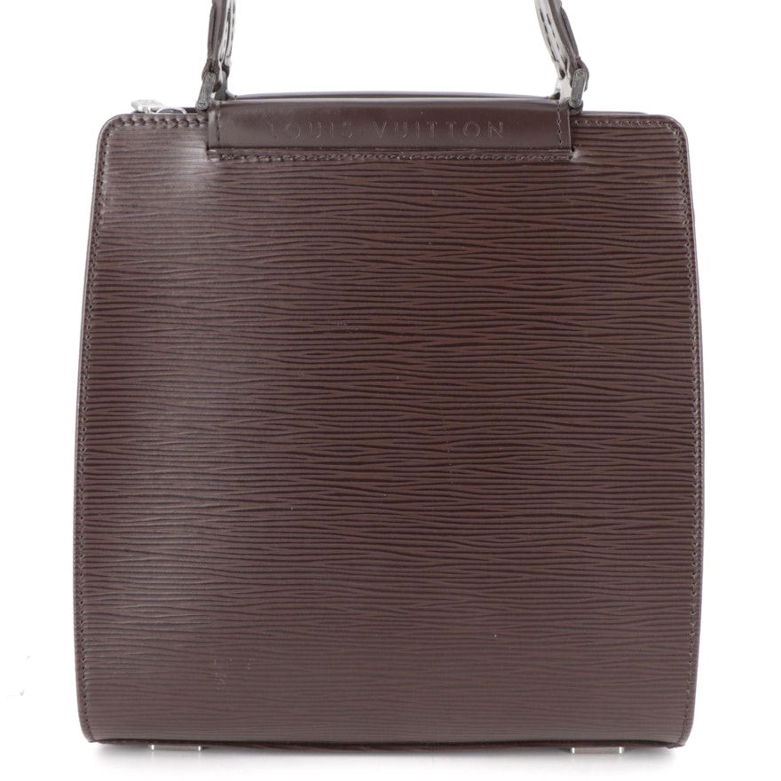 Louis Vuitton Figari PM Top Handle Bag in Moka Epi and Smooth Leather