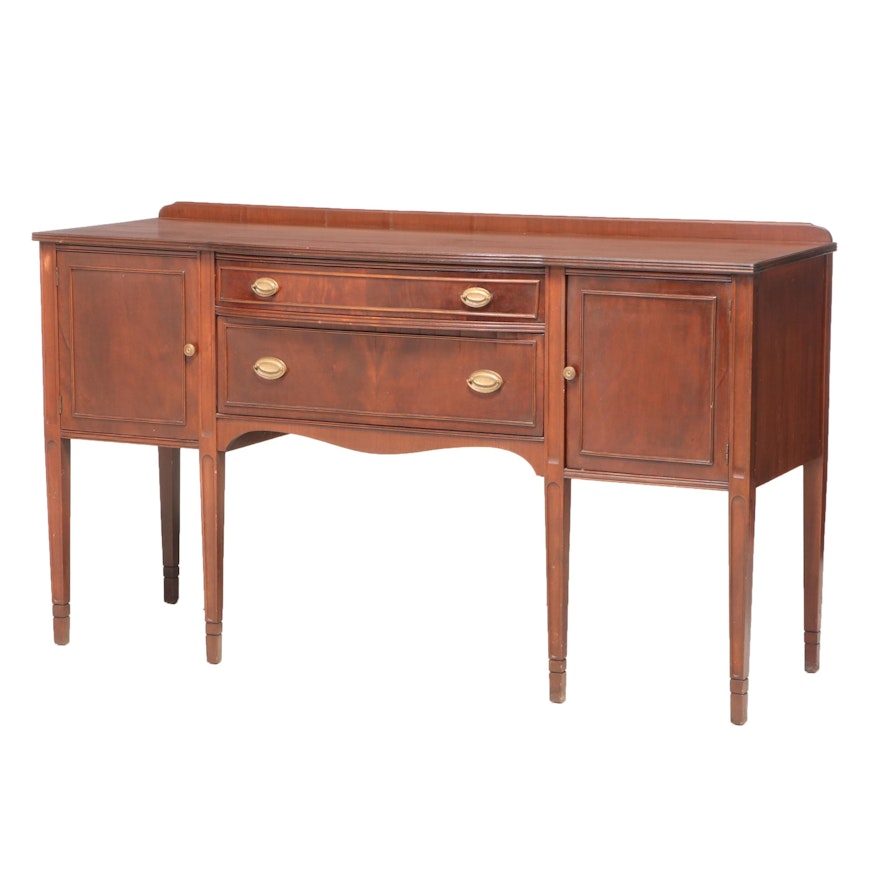 Federal Style Mahogany Bowfront Sideboard, Early to Mid 20th Century