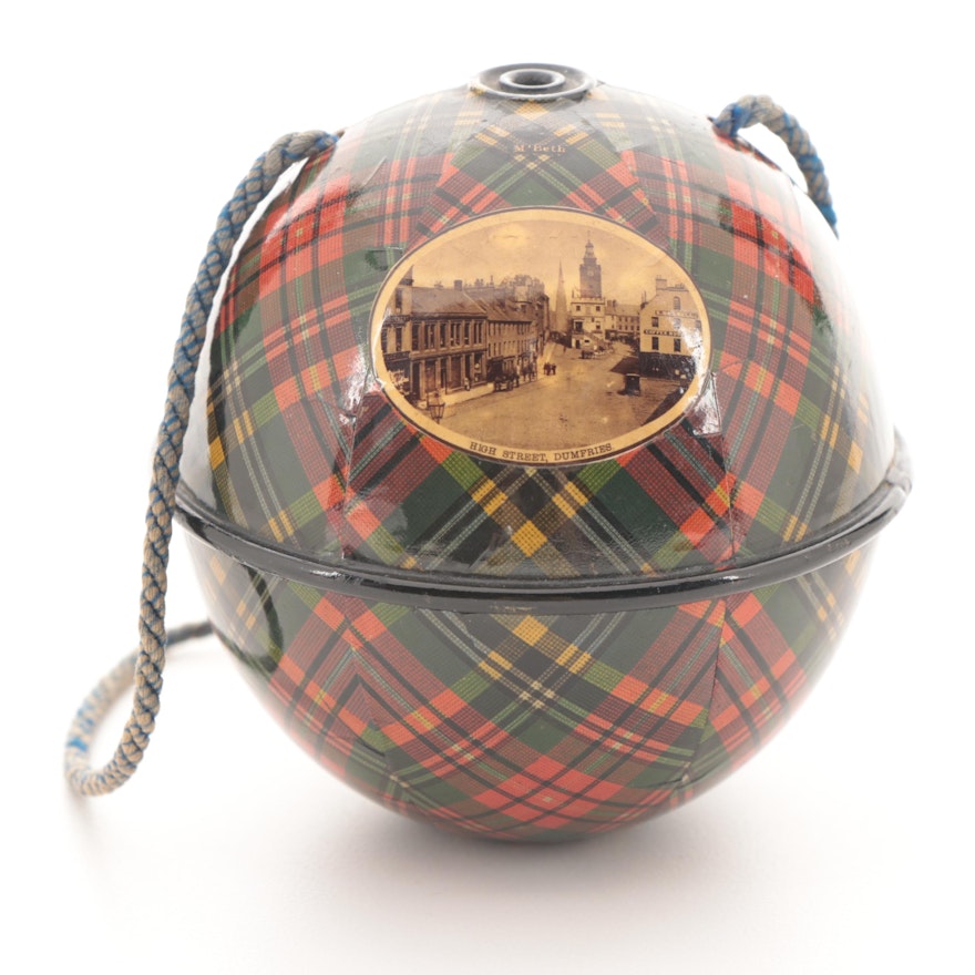 MacBeth Plaid Mauchline Ware Ornament with Photo Print of High Street, Dumfries