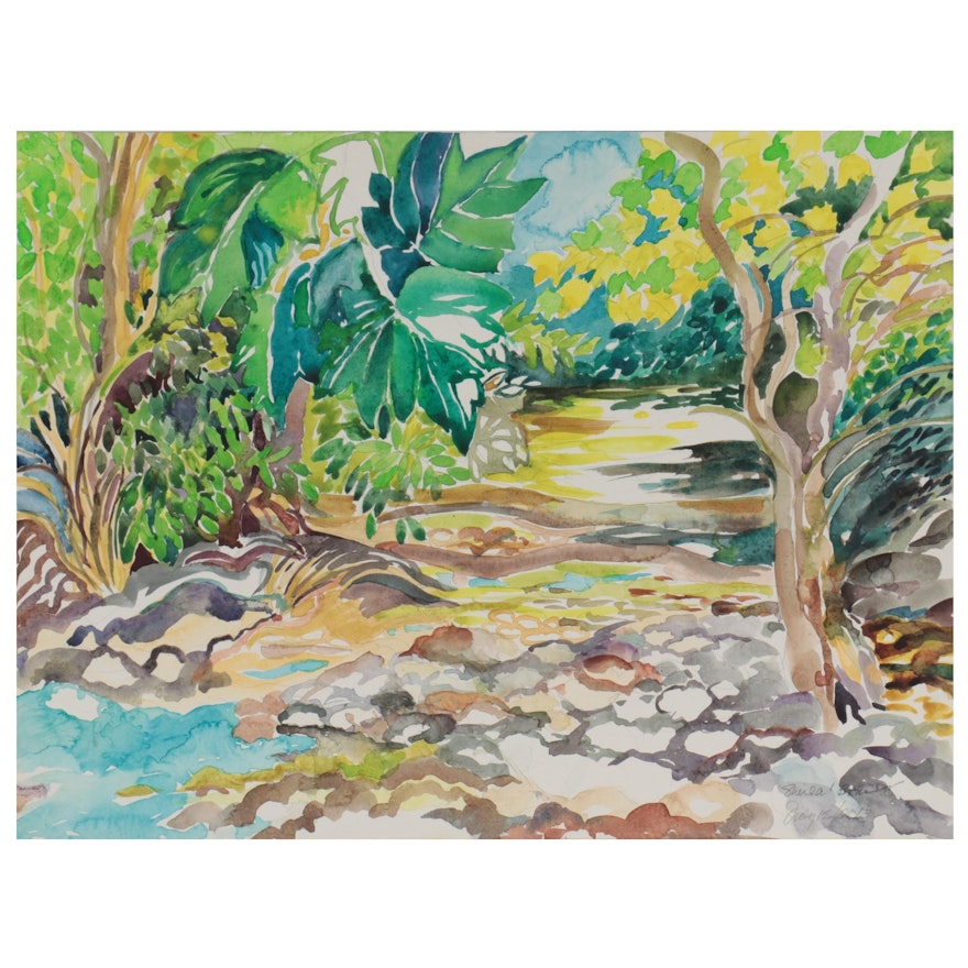 Sheila Bonser Watercolor Painting "Creek in Summer"