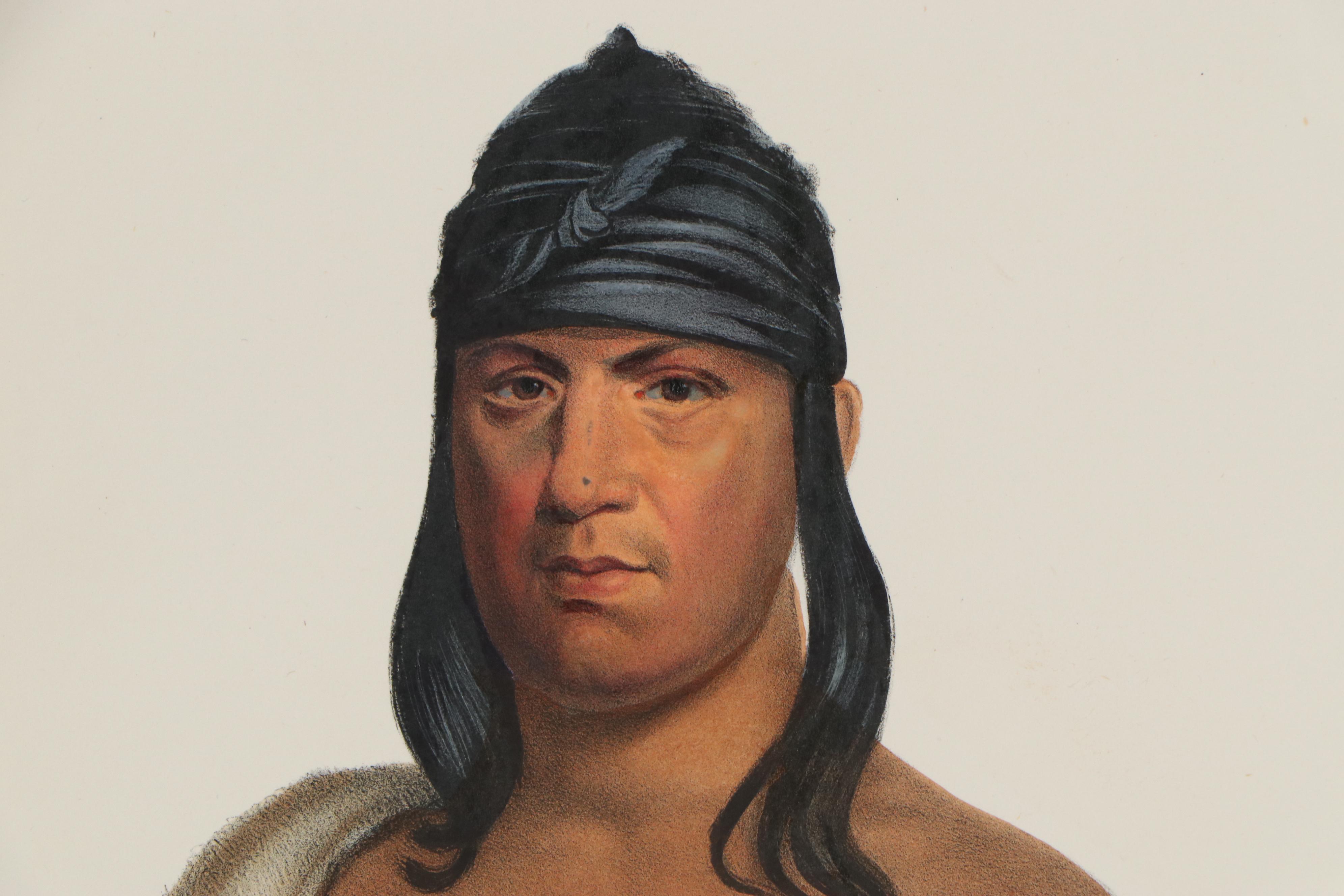 J.T. Bowen Hand-Colored Lithograph Bookplates of Native Americans, 19th Century