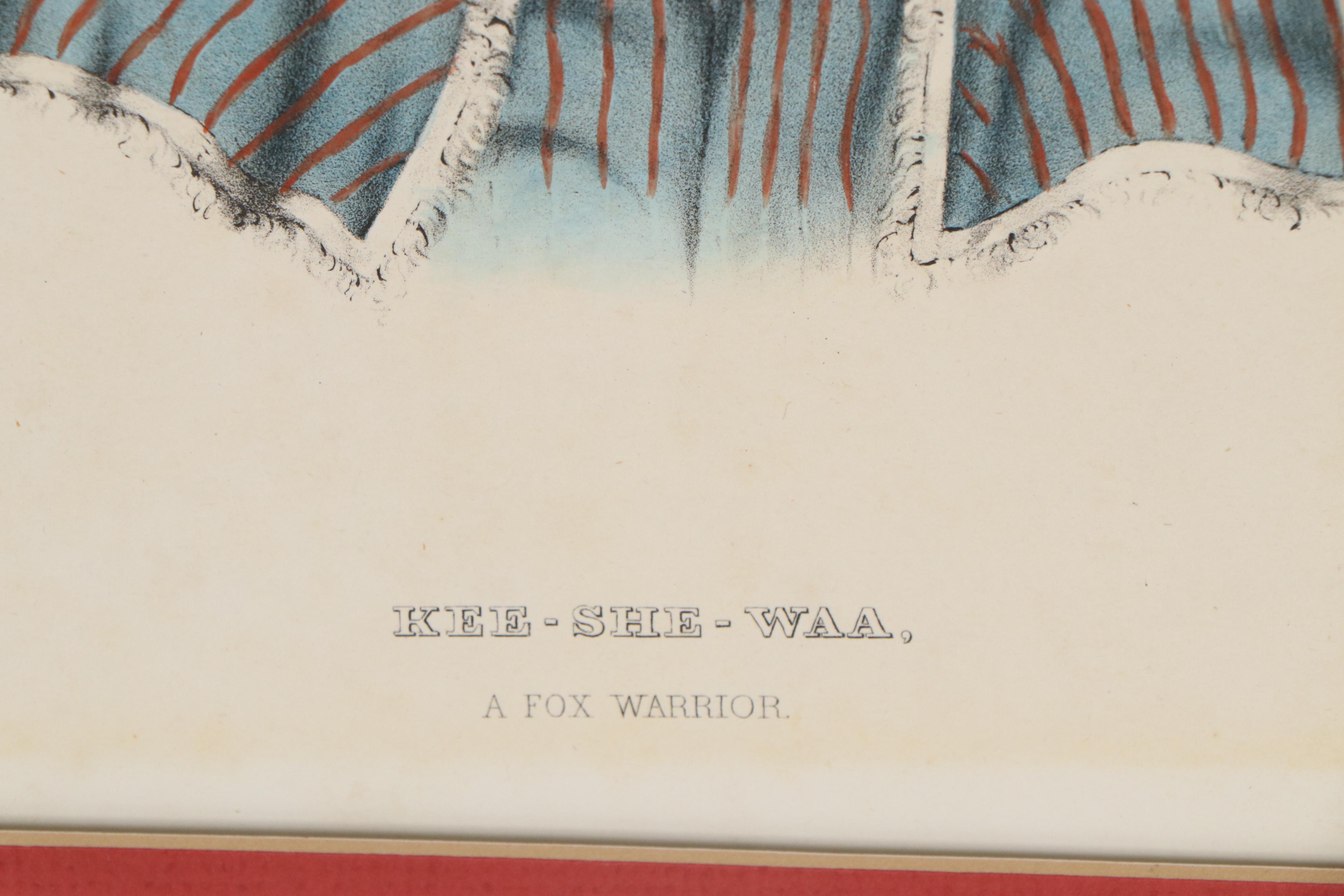 J.T. Bowen Hand-Colored Lithograph Bookplates of Native Americans, 19th Century