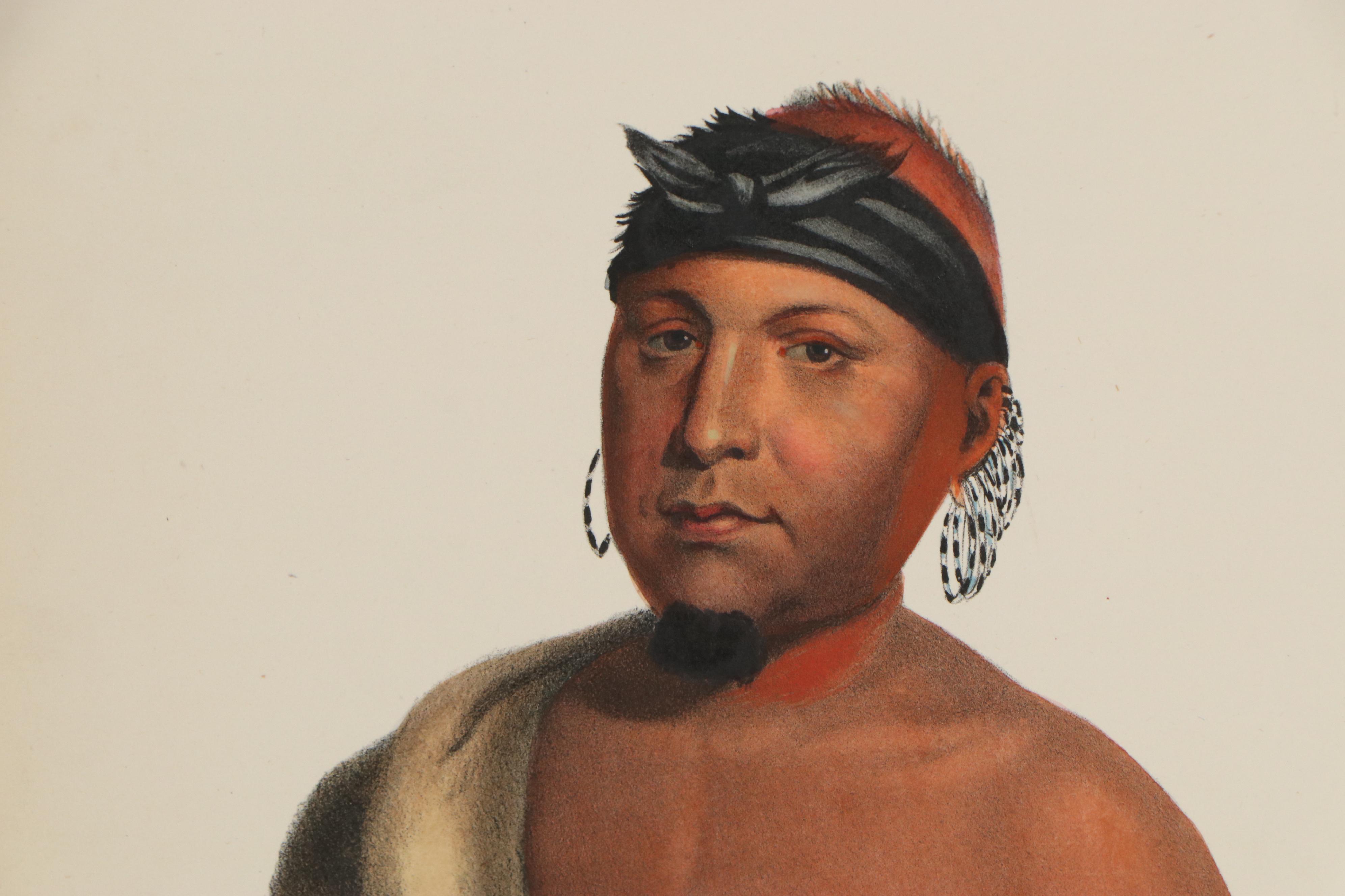 J.T. Bowen Hand-Colored Lithograph Bookplates of Native Americans, 19th Century