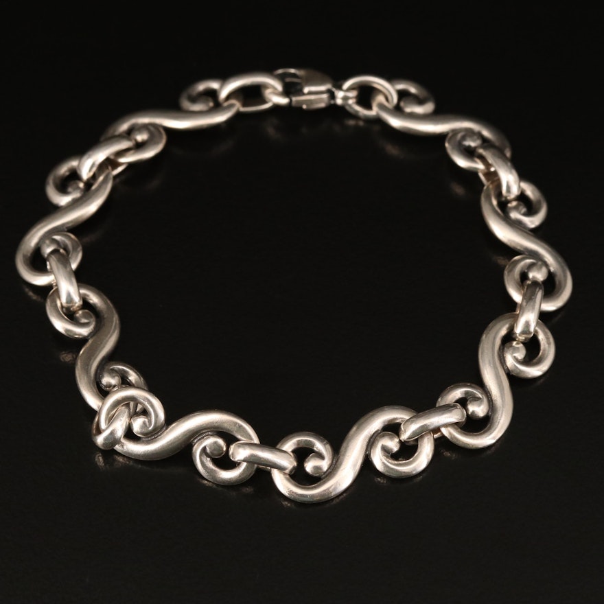 James Avery Sterling Scroll Link Bracelet