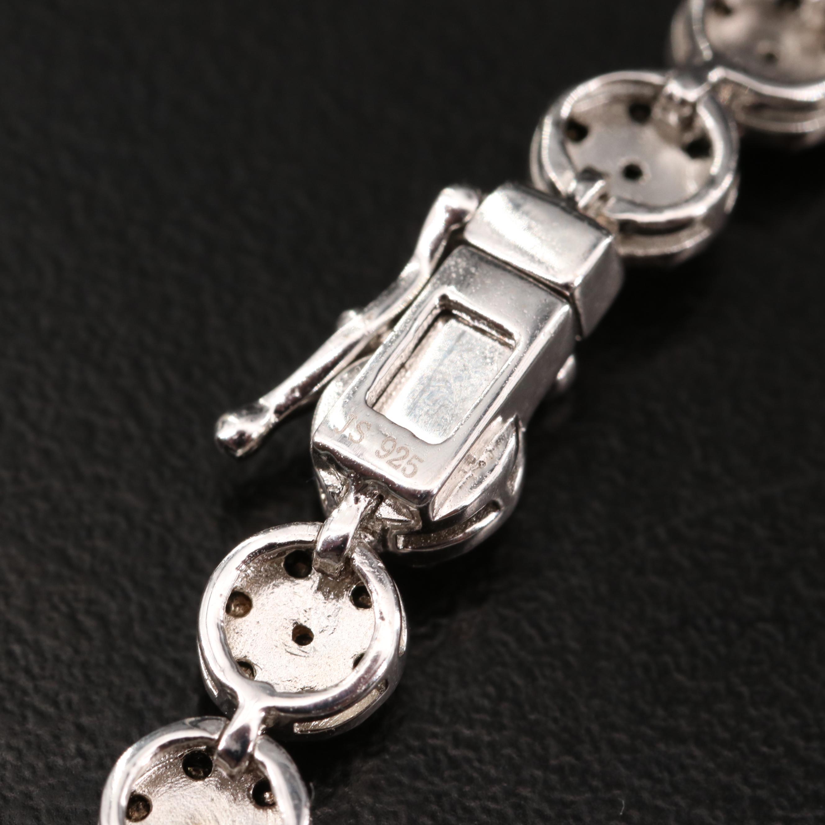 Sterling Silver 3.15 CTW Black Diamond Bracelet