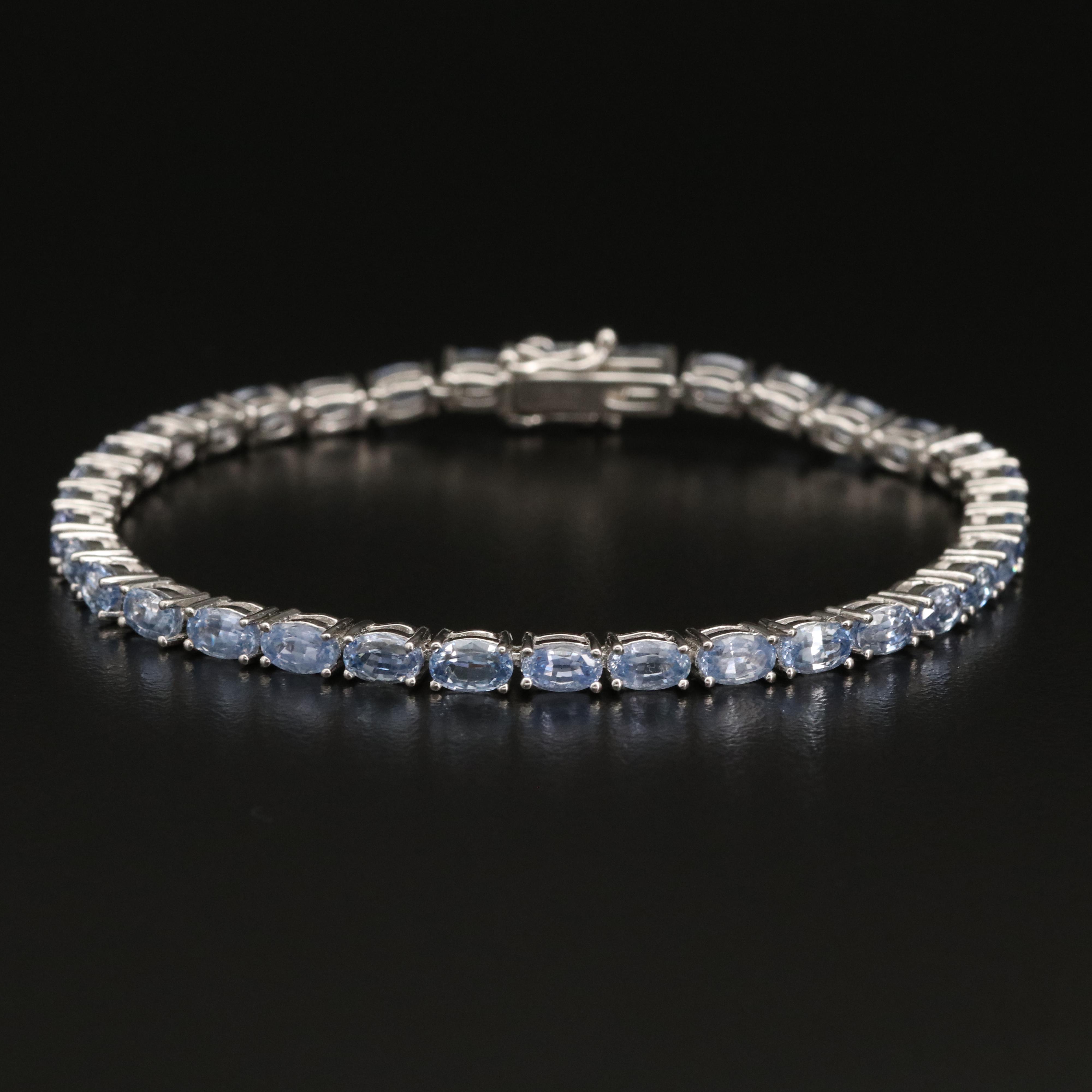 Sterling Sapphire Line Bracelet