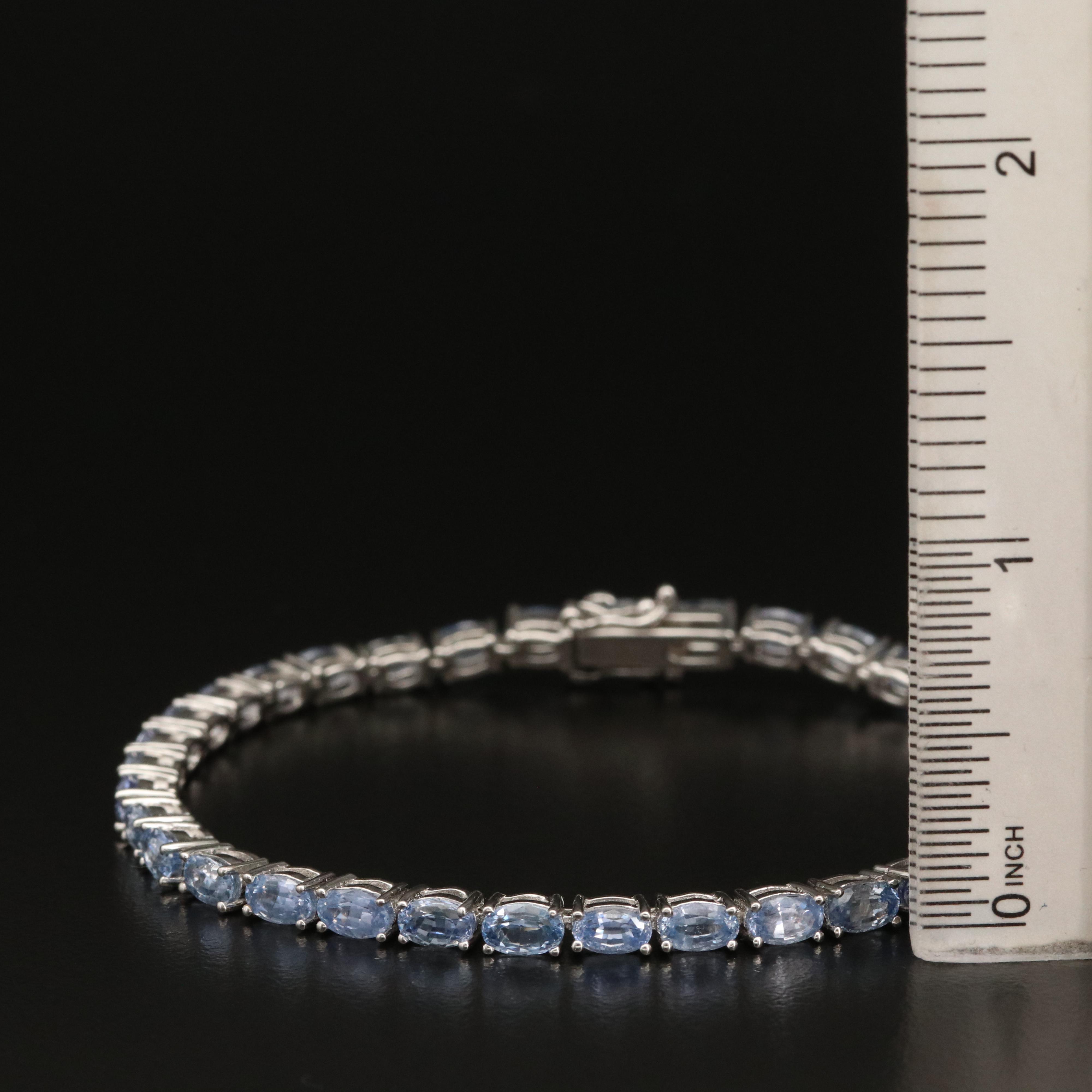 Sterling Sapphire Line Bracelet