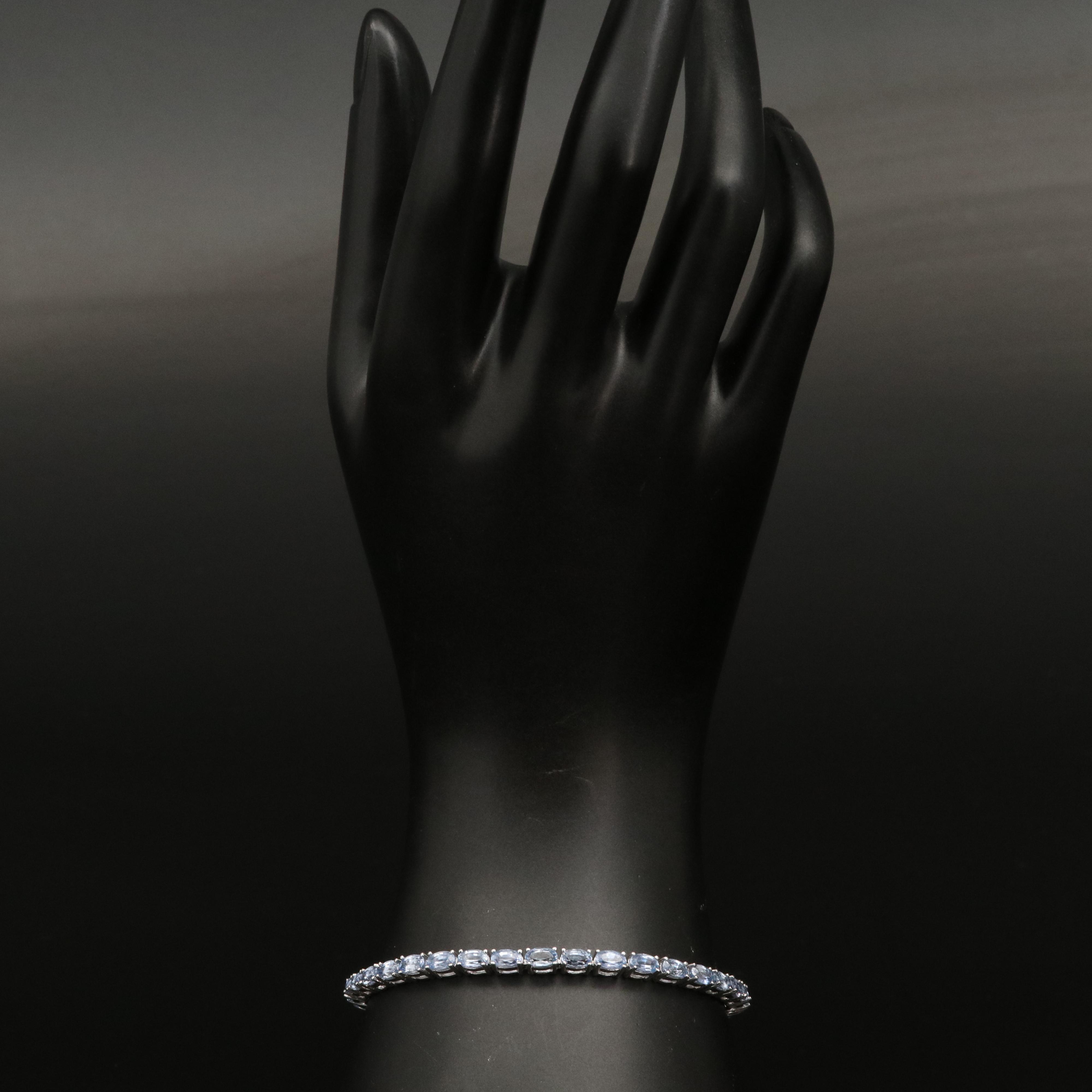 Sterling Sapphire Line Bracelet