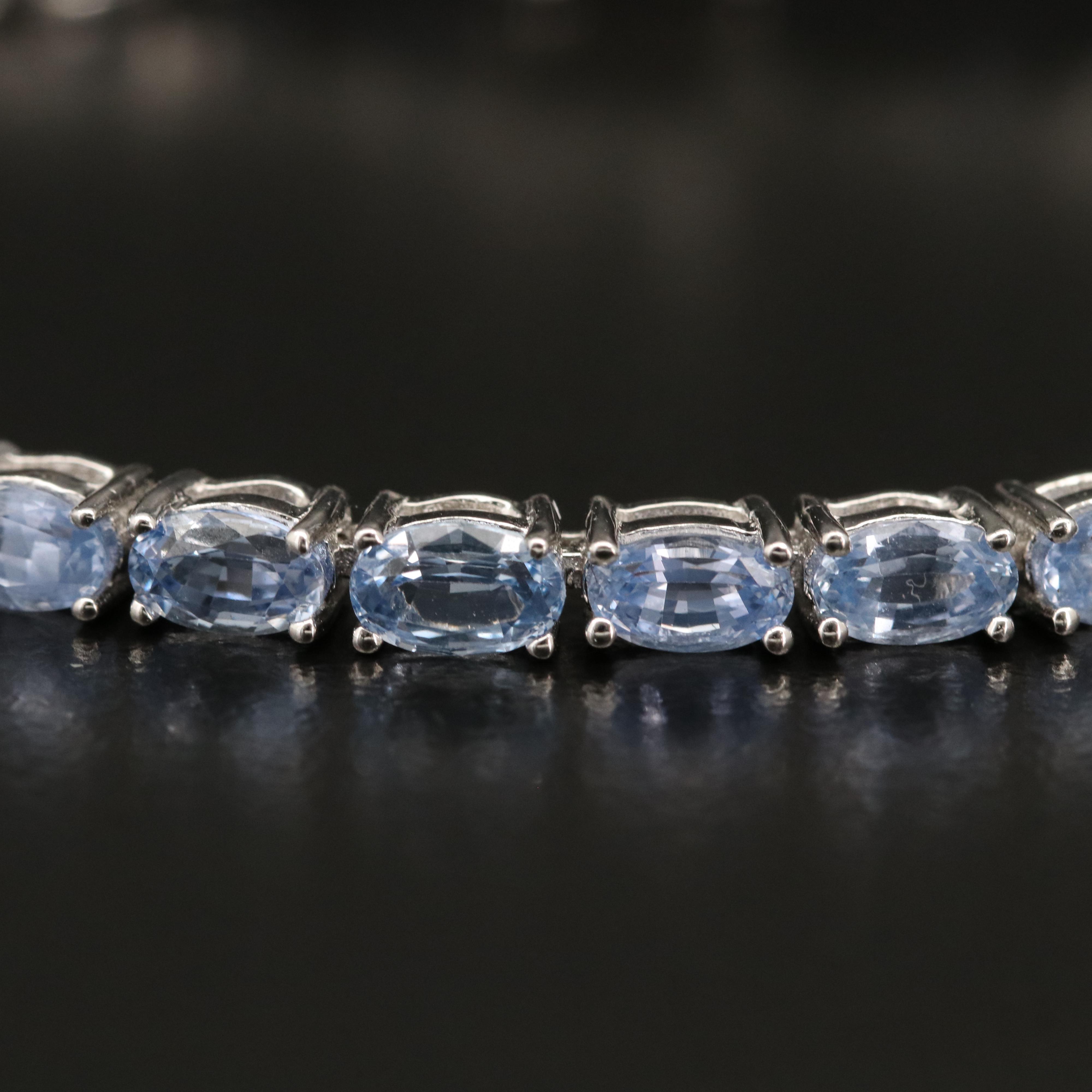 Sterling Sapphire Line Bracelet
