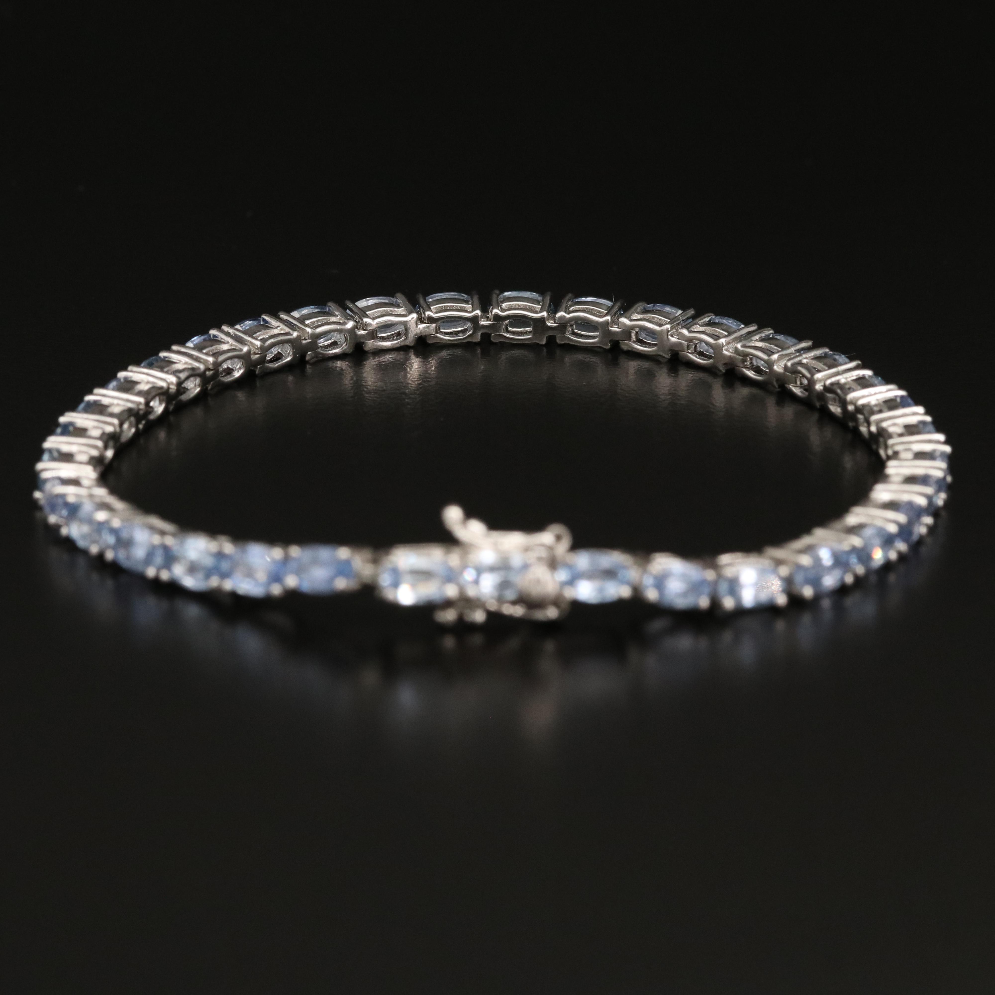 Sterling Sapphire Line Bracelet