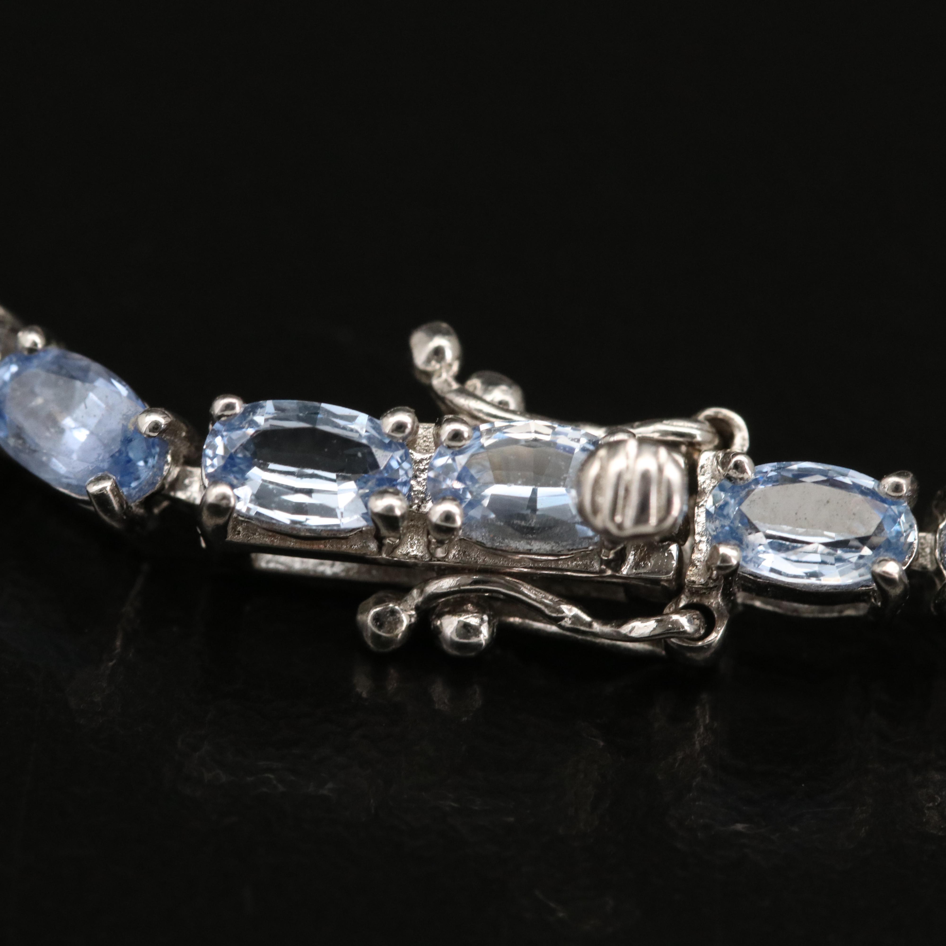 Sterling Sapphire Line Bracelet