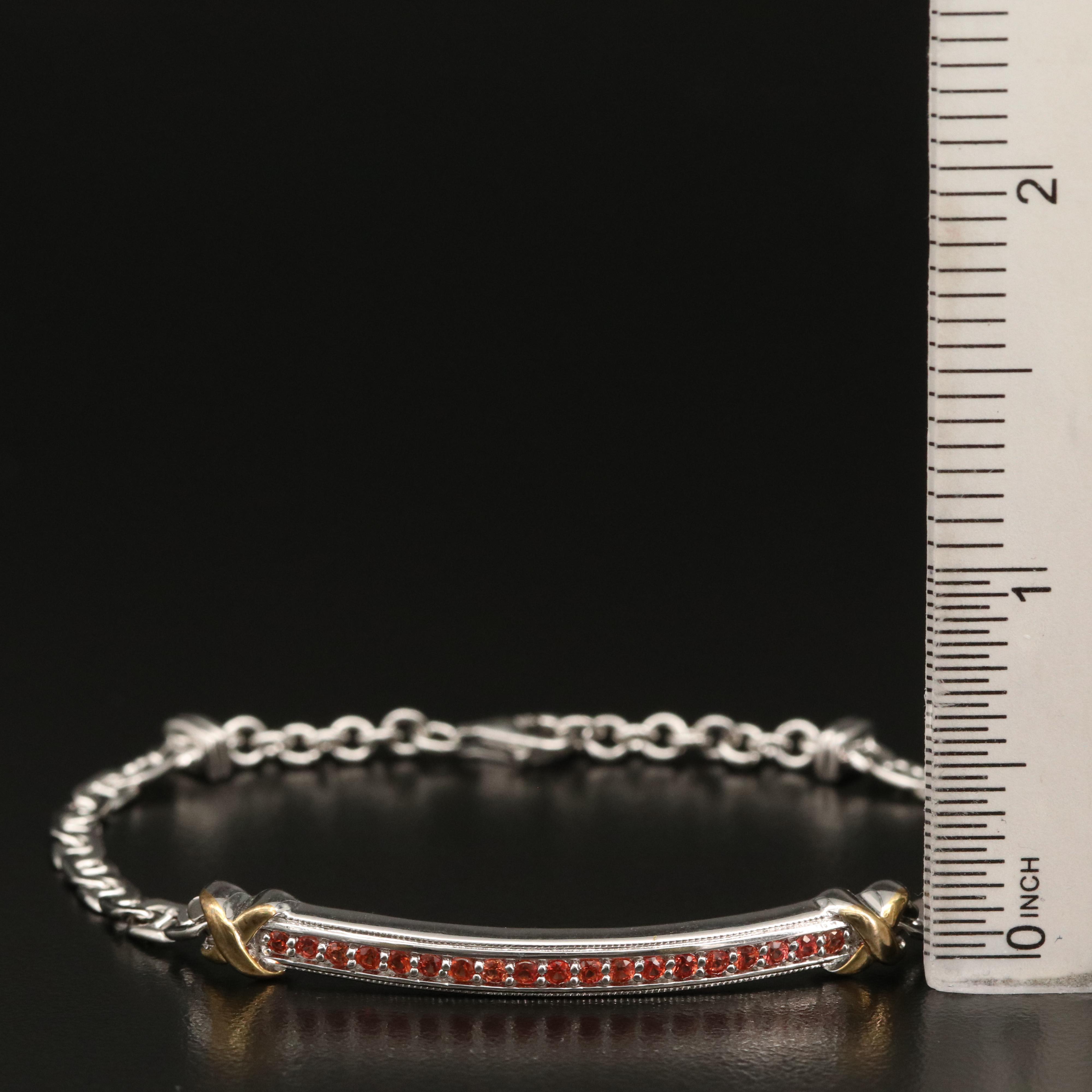 Sterling Sapphire and Mariner Link Bracelet