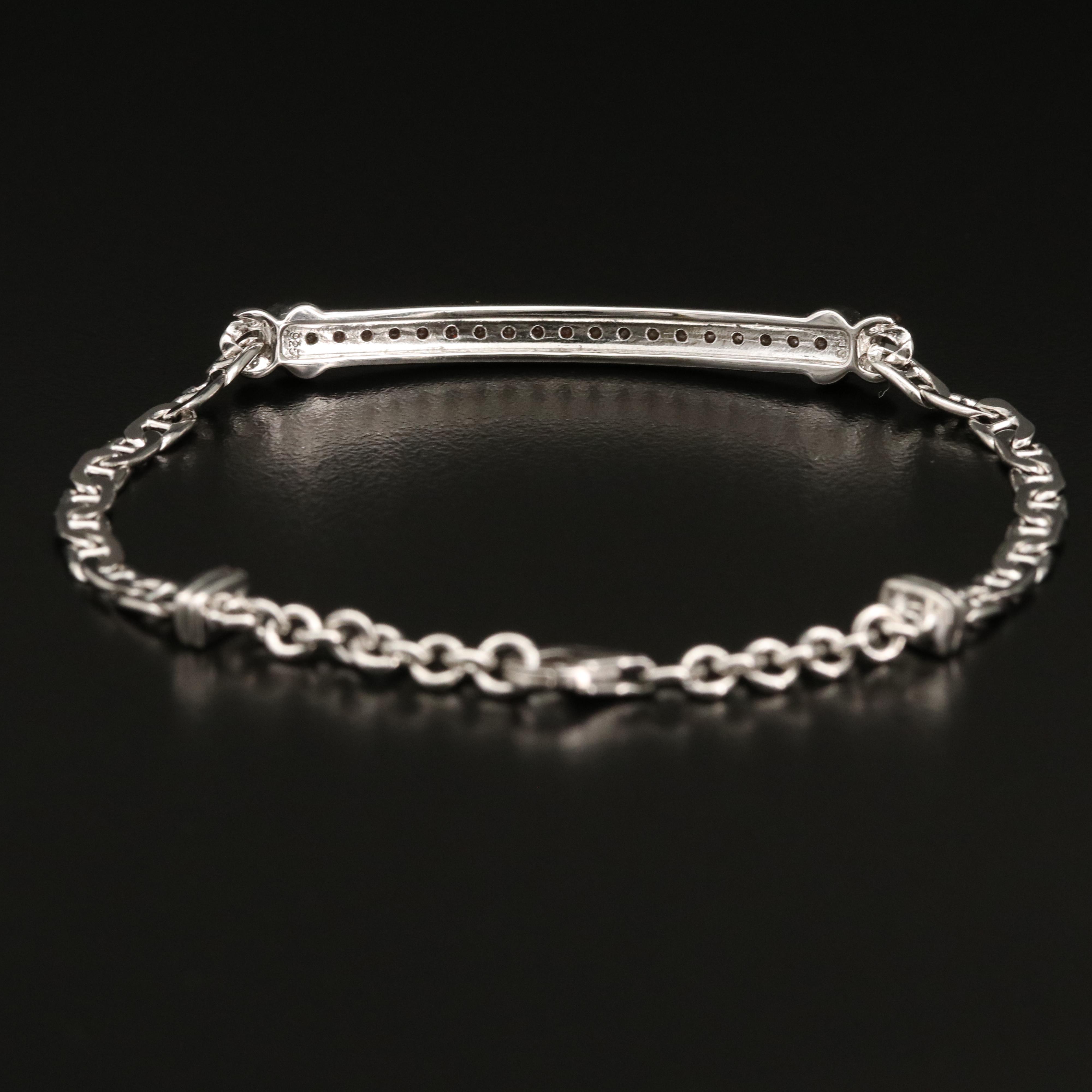 Sterling Sapphire and Mariner Link Bracelet