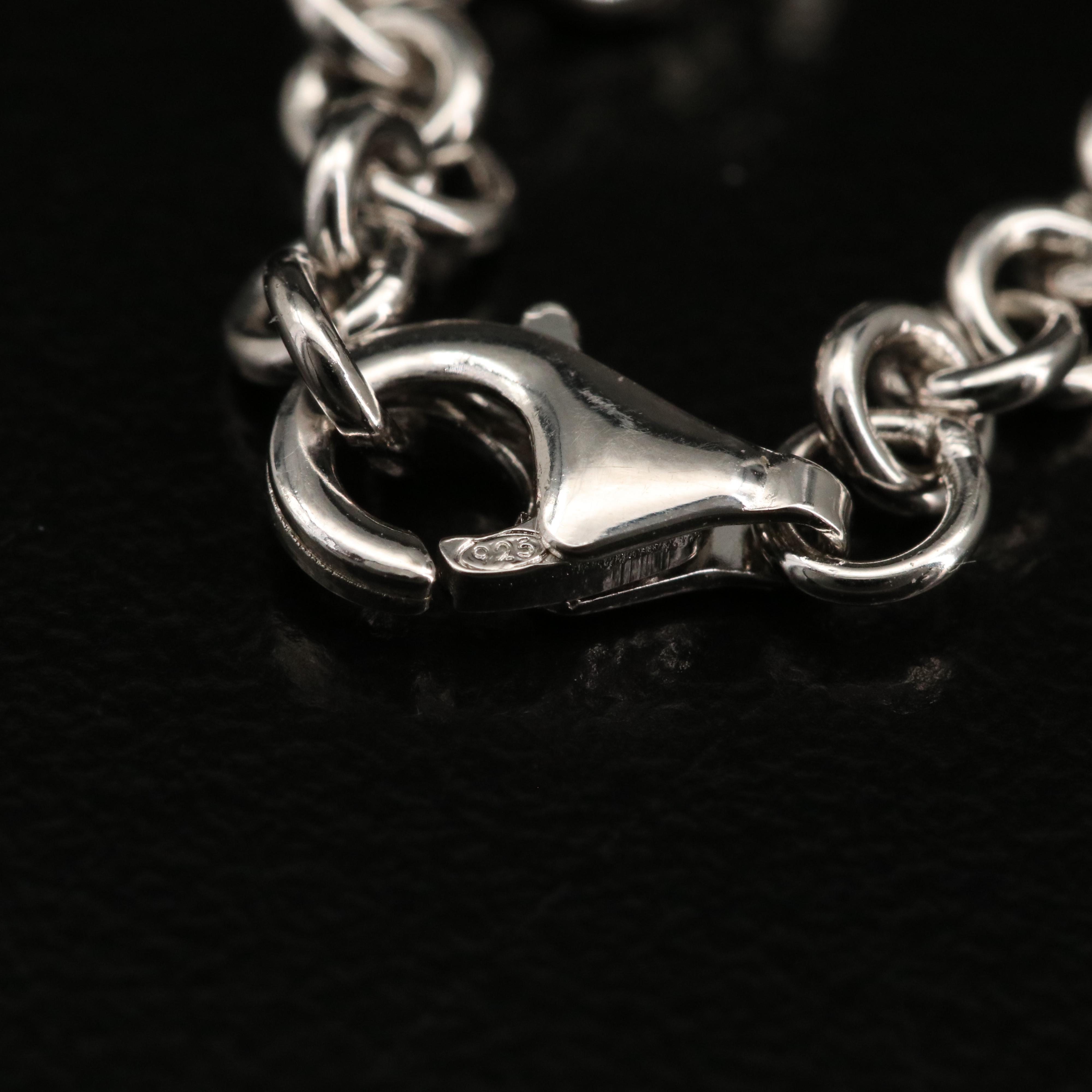 Sterling Sapphire and Mariner Link Bracelet