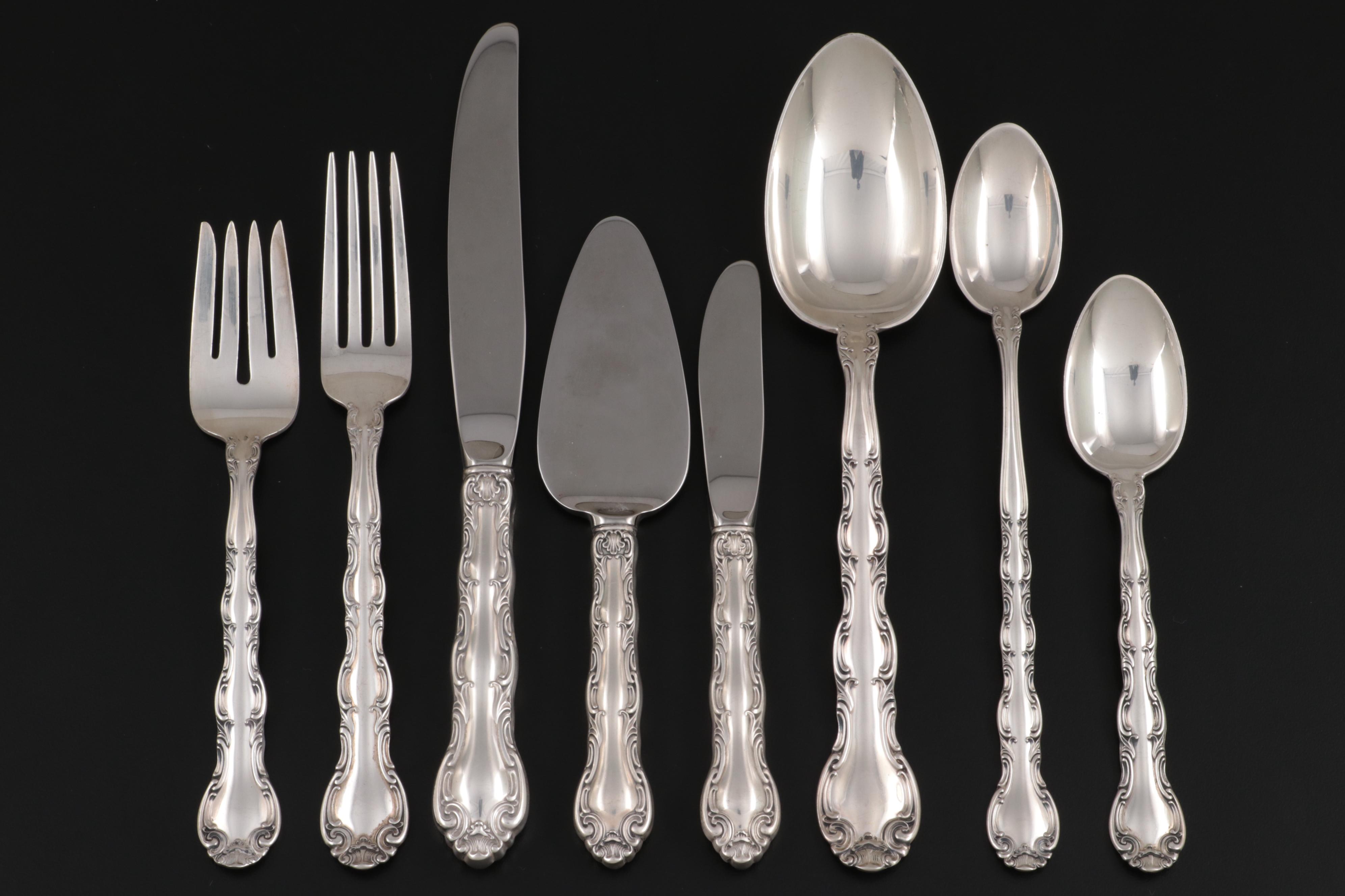 Alvin "French Scroll" Sterling Silver Flatware and Serving Utensils, 1953–1991