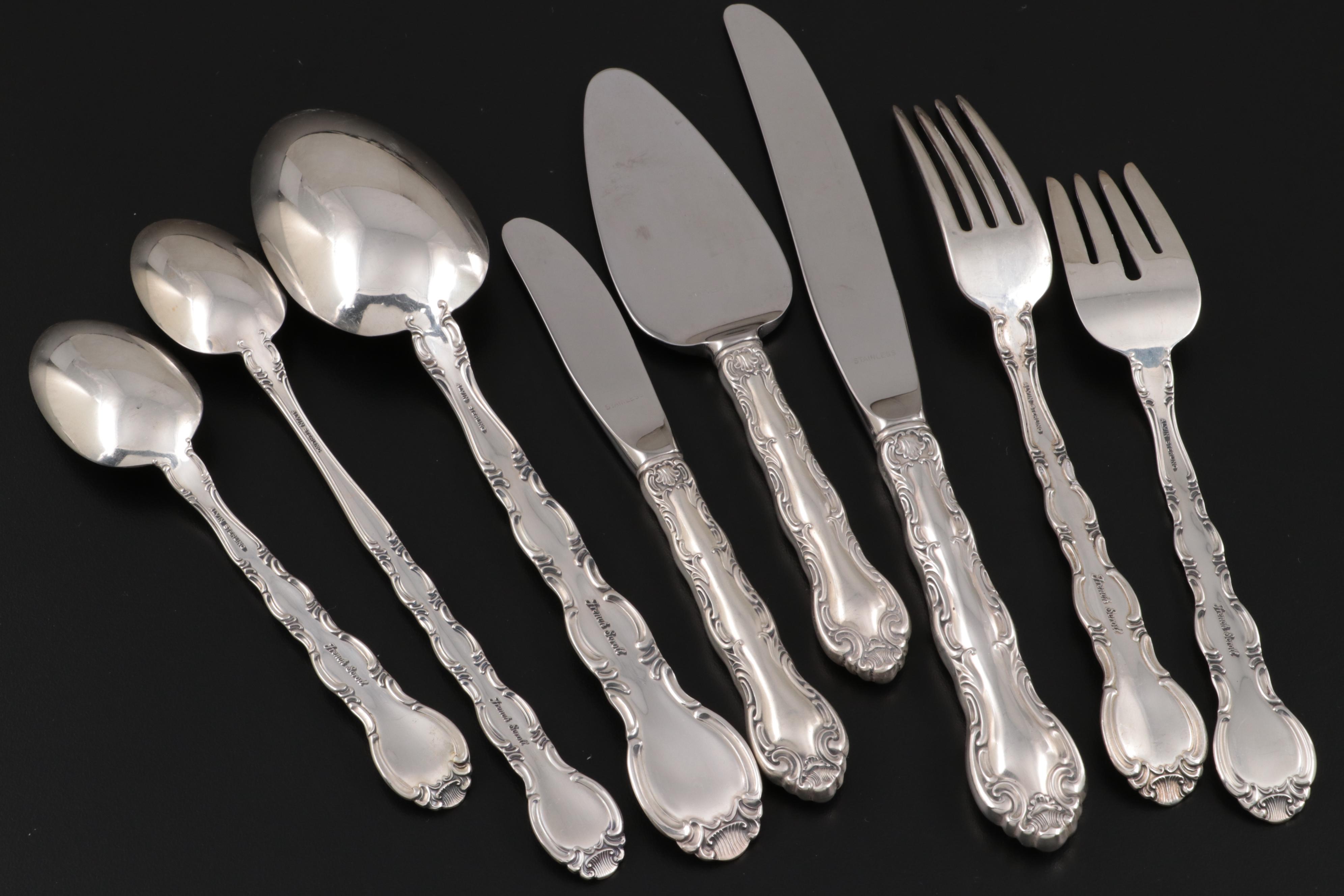 Alvin "French Scroll" Sterling Silver Flatware and Serving Utensils, 1953–1991