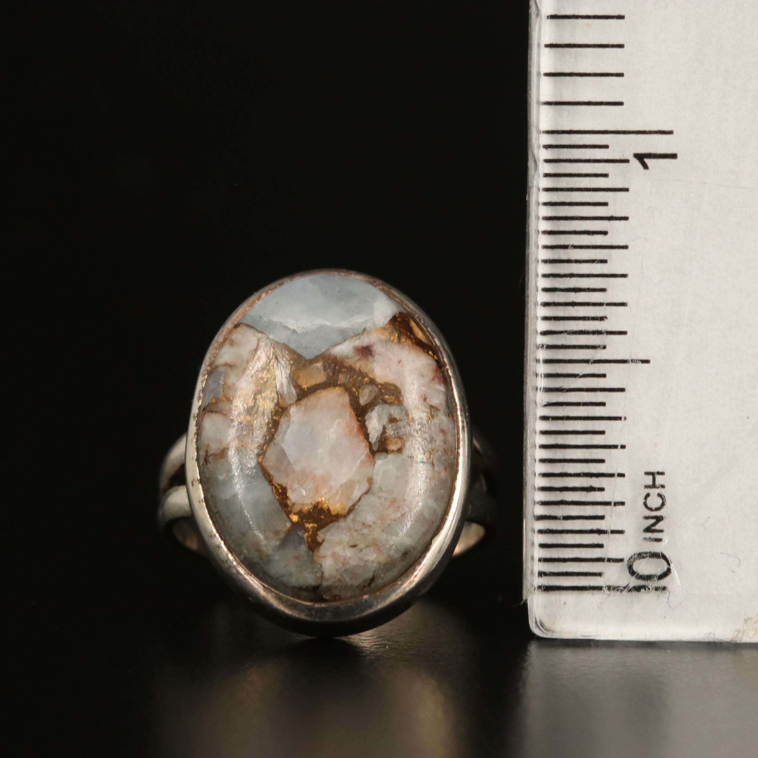 Sterling Rings with Larimar, Turquoise and Mother of Pearl