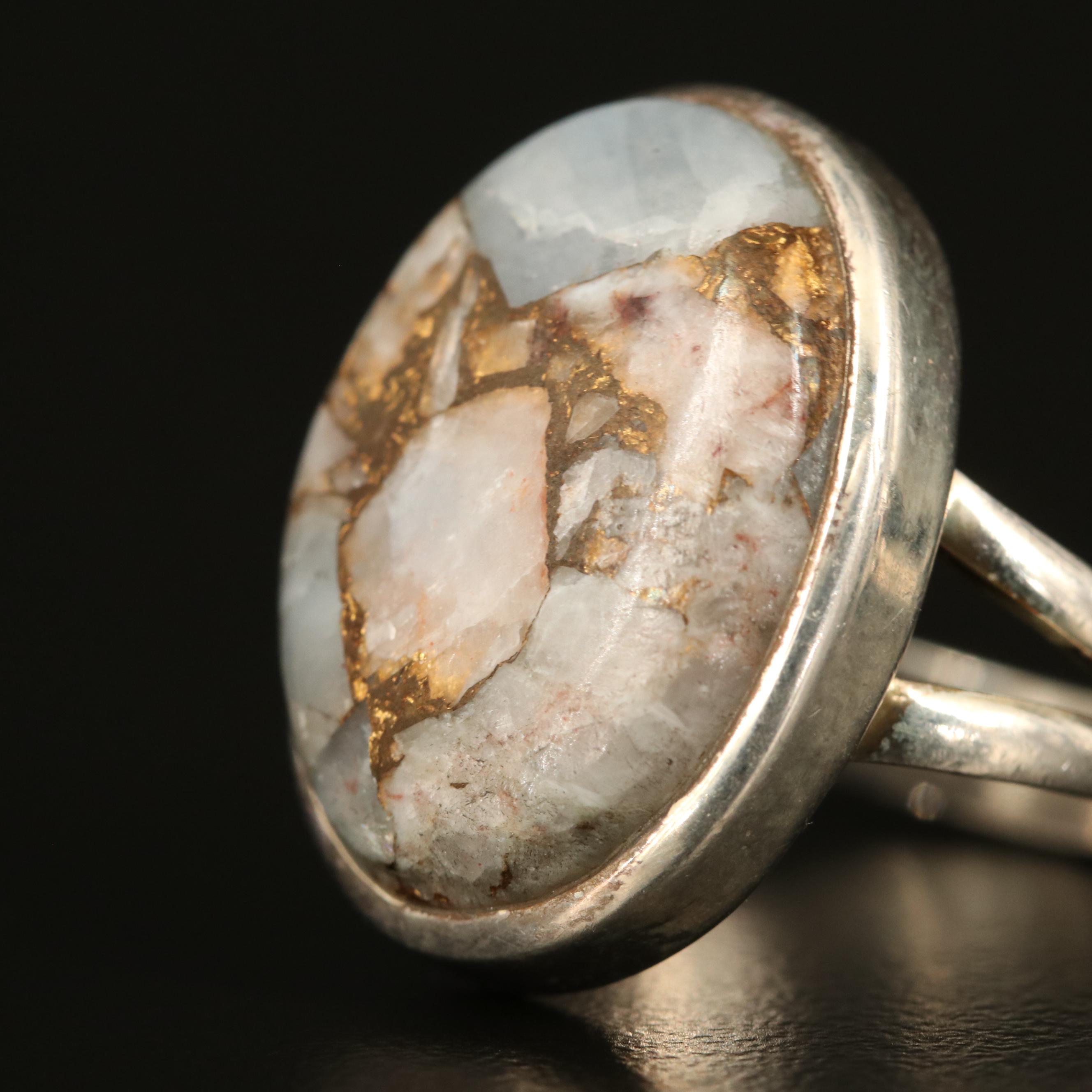 Sterling Rings with Larimar, Turquoise and Mother of Pearl