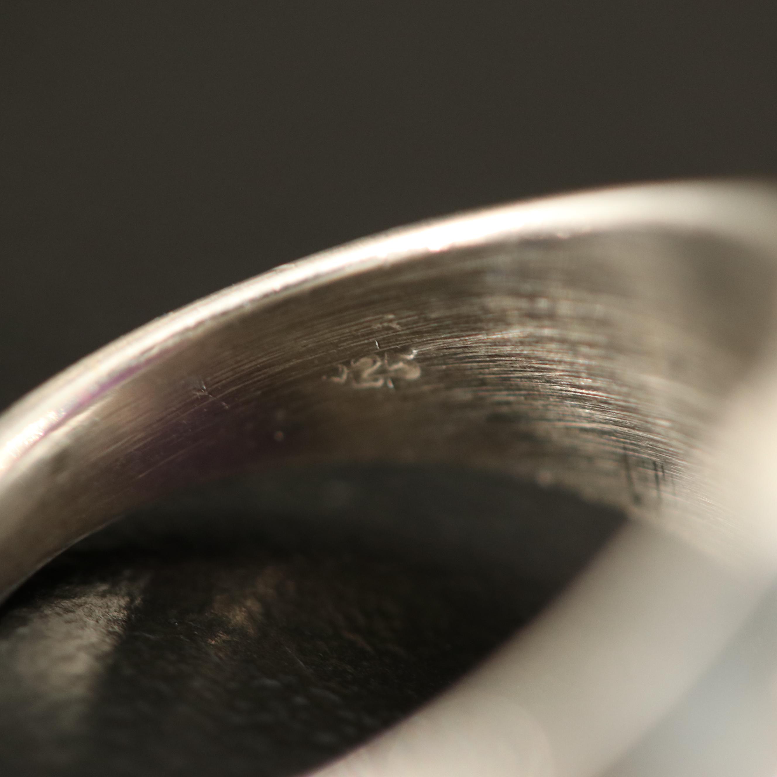 Sterling Rings with Larimar, Turquoise and Mother of Pearl