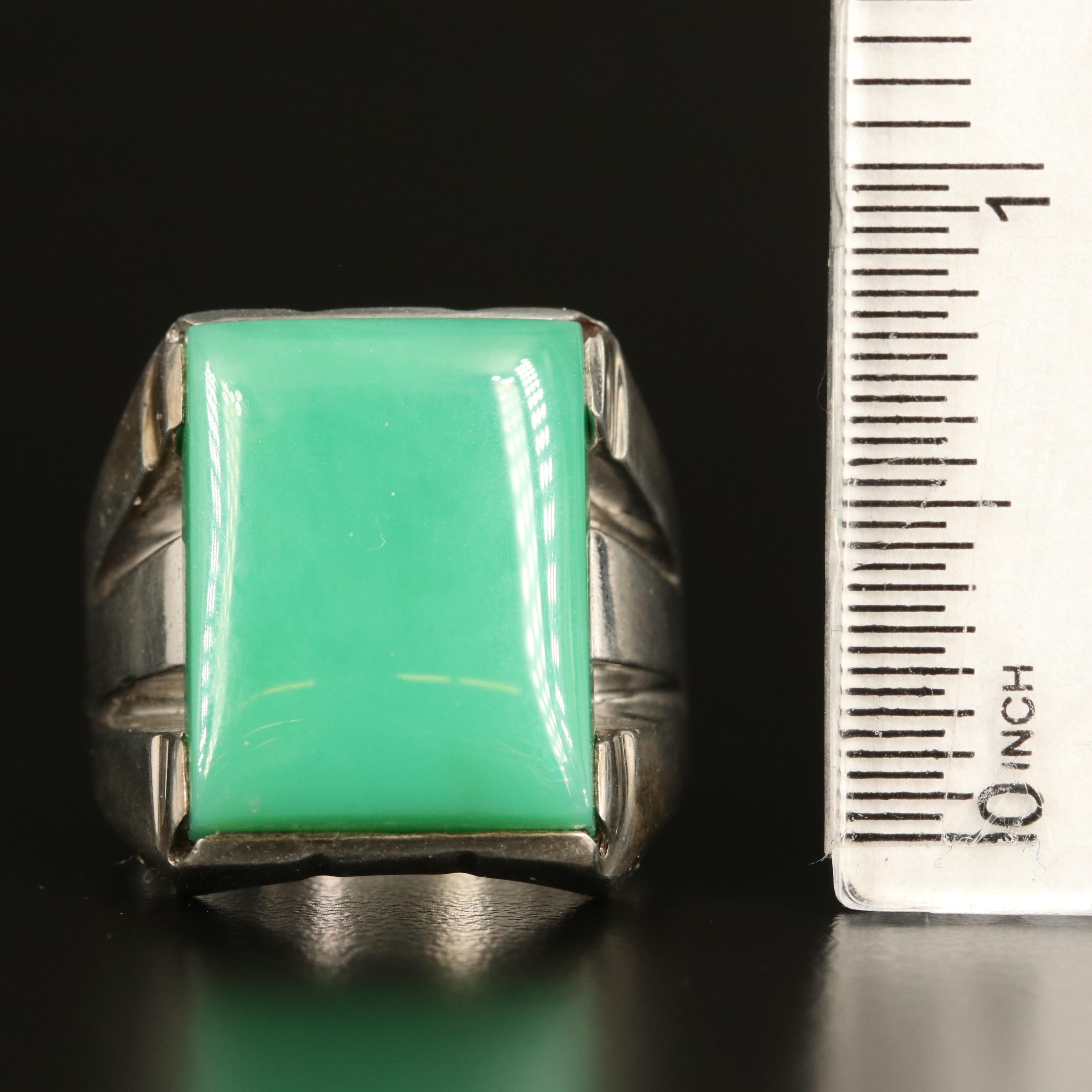 Sterling Ring Selection with Cinnabrite, Lapis Lazuli and Chrysoprase