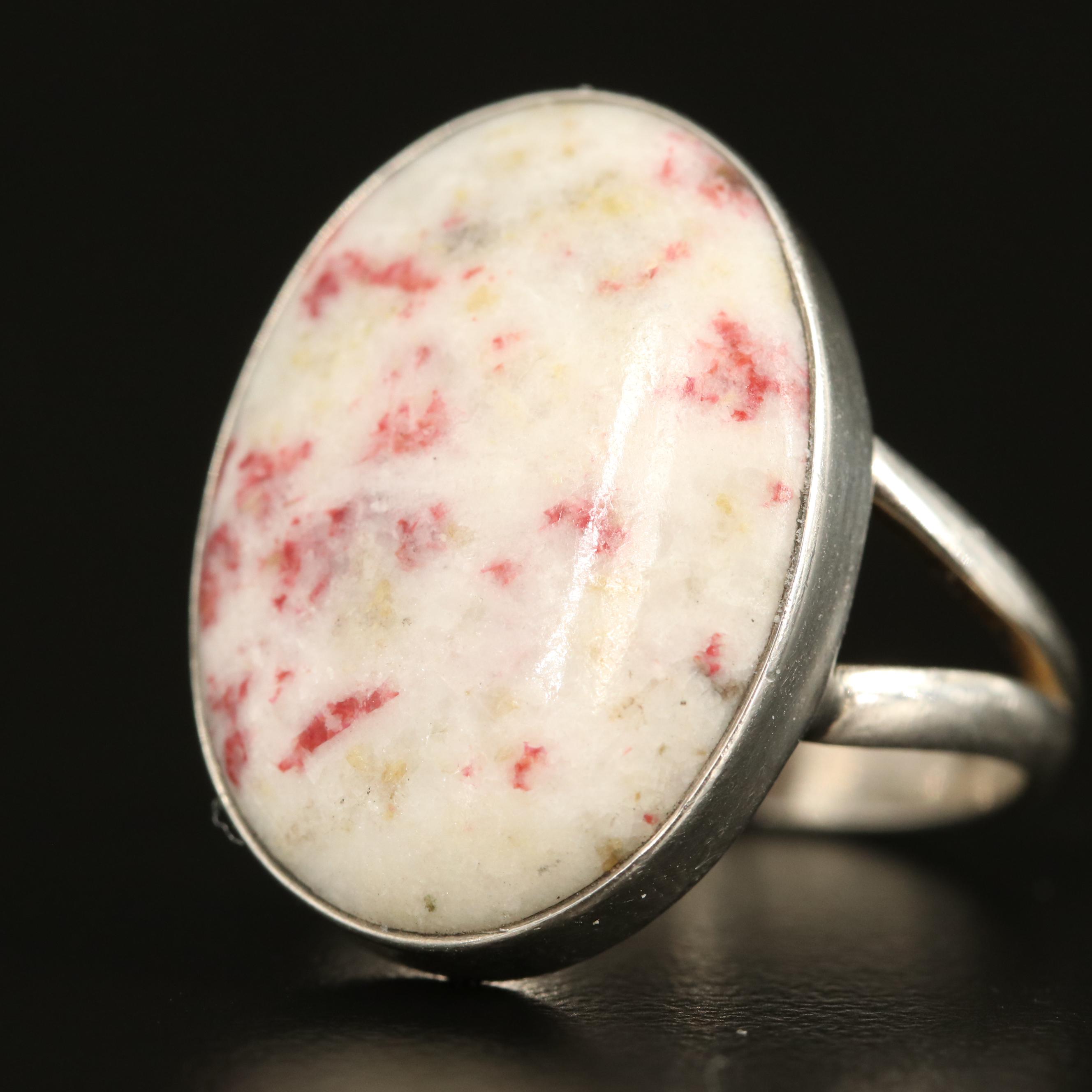 Sterling Ring Selection with Cinnabrite, Lapis Lazuli and Chrysoprase