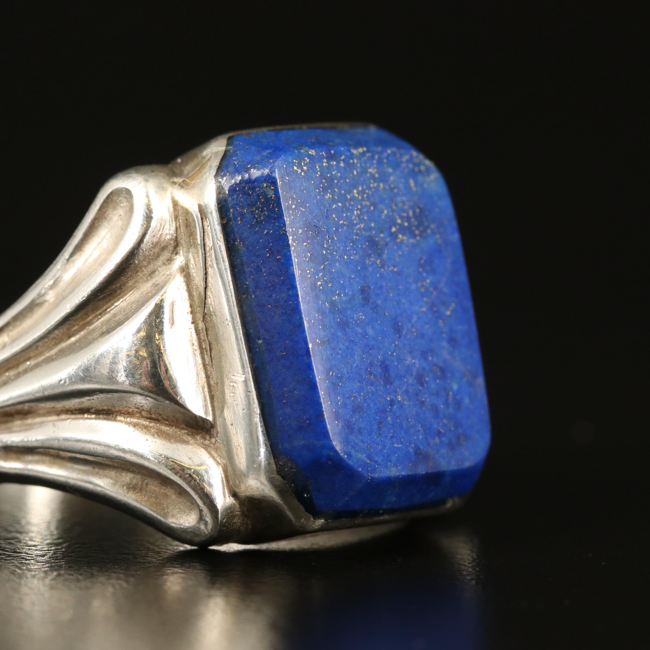 Sterling Ring Selection with Cinnabrite, Lapis Lazuli and Chrysoprase