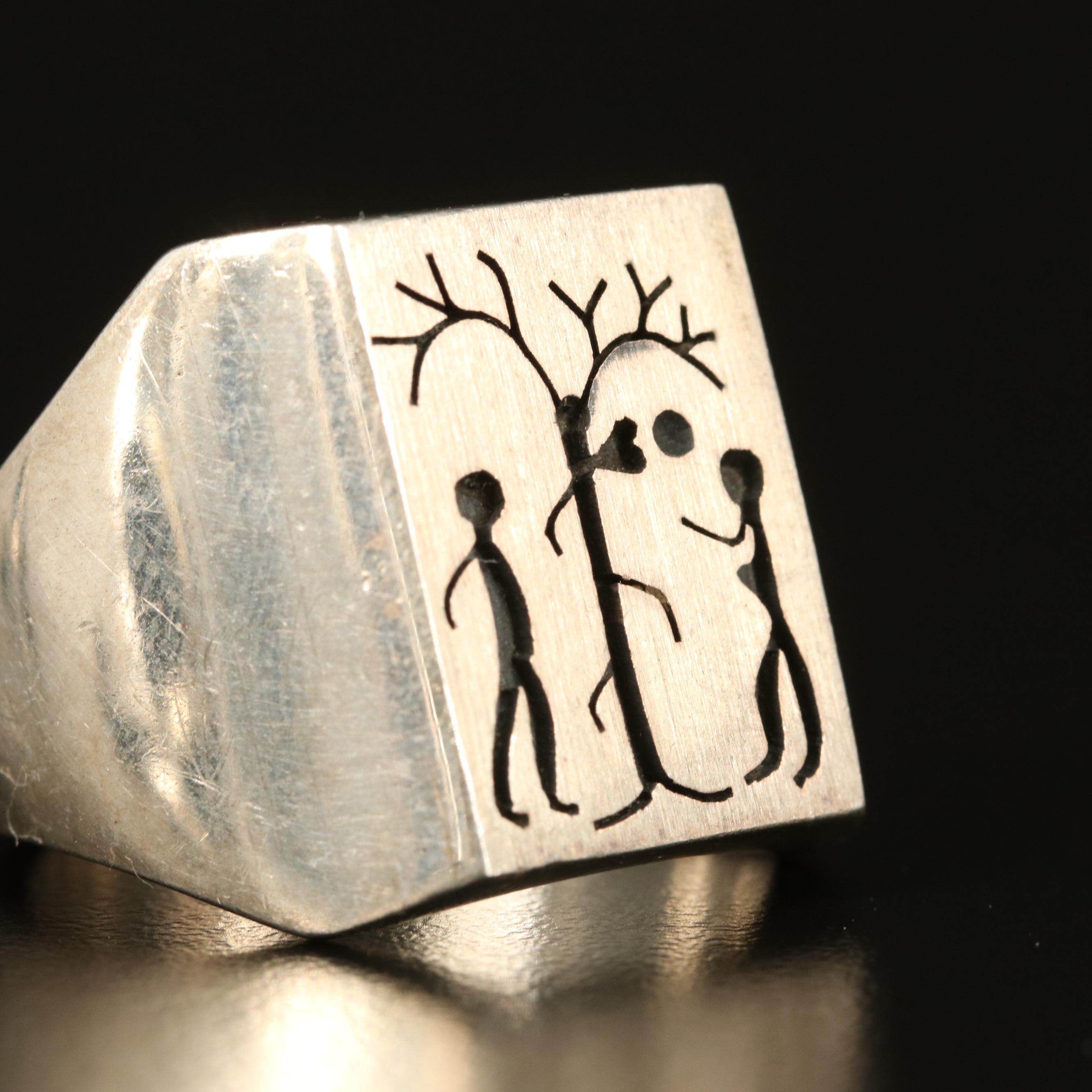 Sterling Ring Selection with Cinnabrite, Lapis Lazuli and Chrysoprase