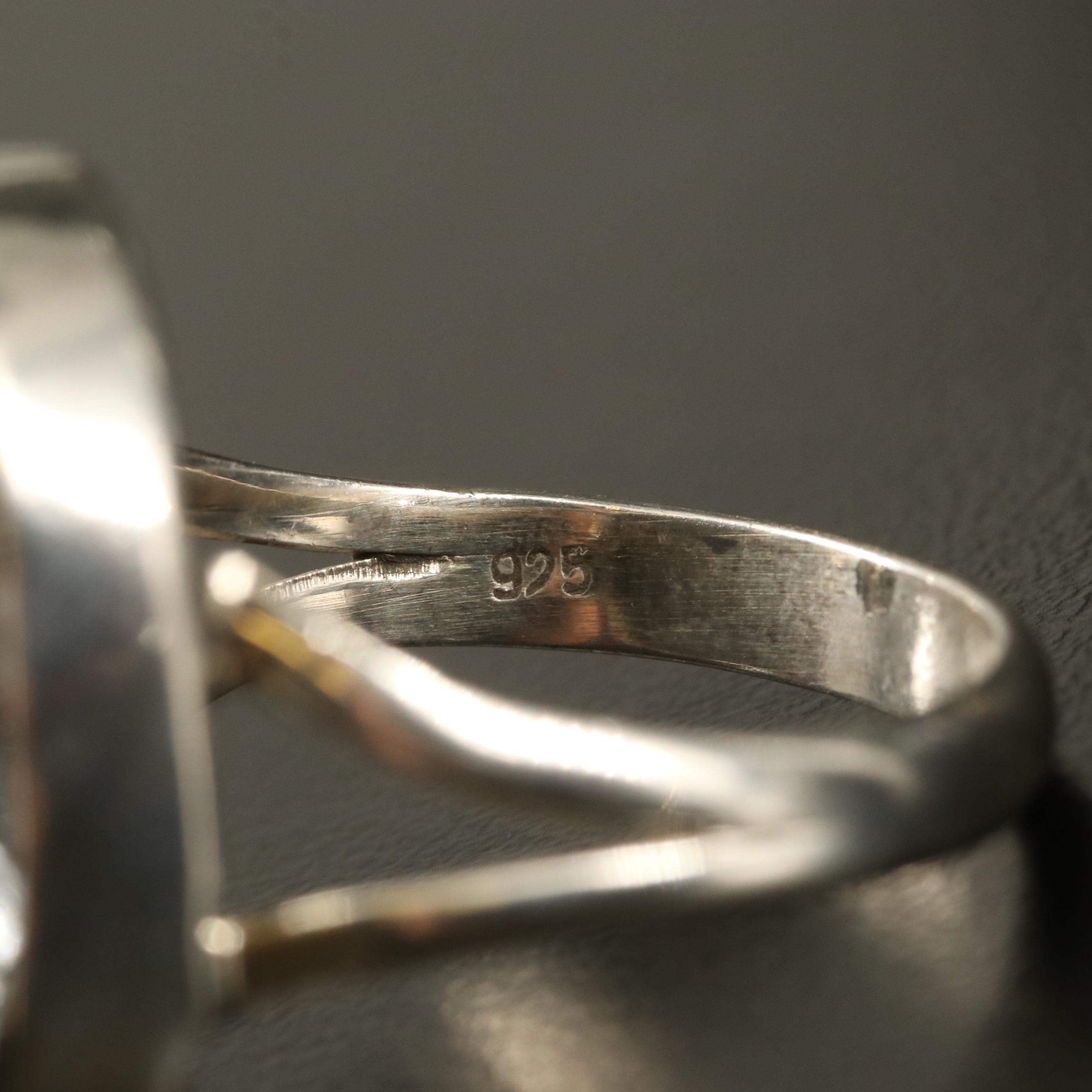 Sterling Ring Selection with Cinnabrite, Lapis Lazuli and Chrysoprase