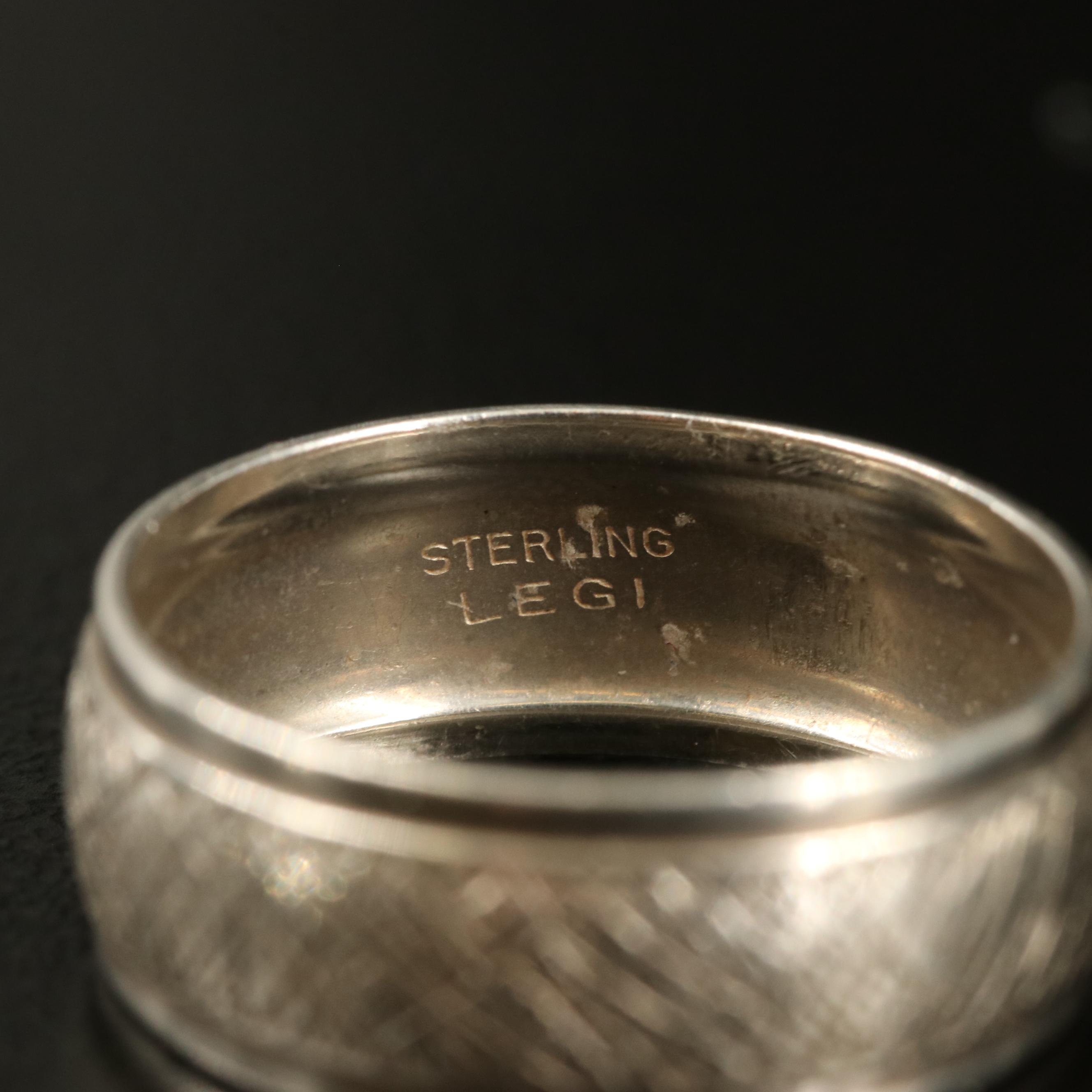 Sterling Ring Selection with Cinnabrite, Lapis Lazuli and Chrysoprase