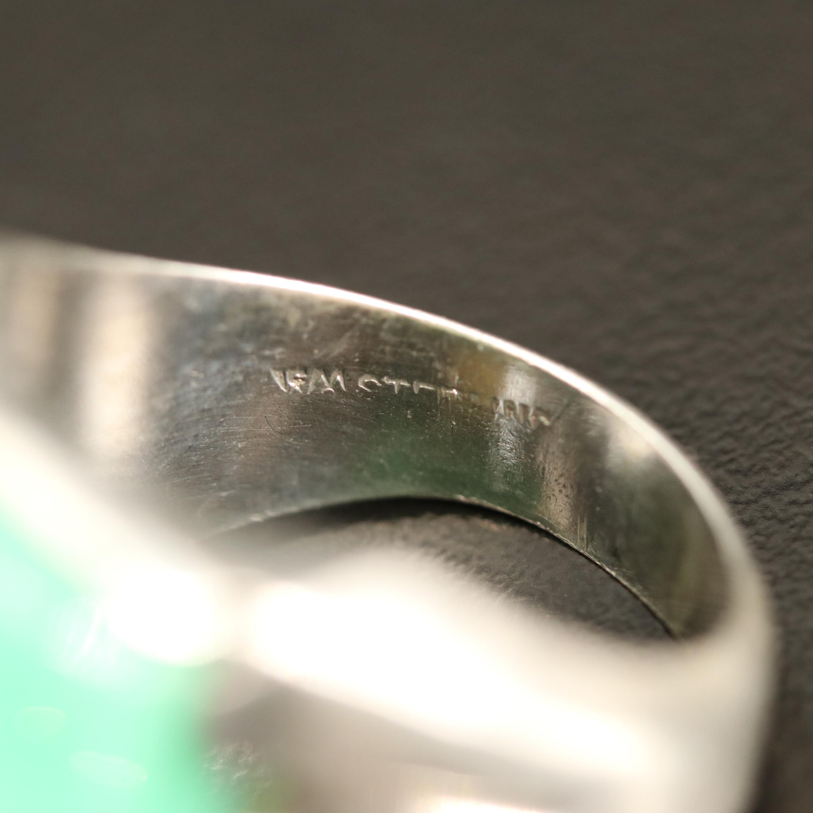 Sterling Ring Selection with Cinnabrite, Lapis Lazuli and Chrysoprase