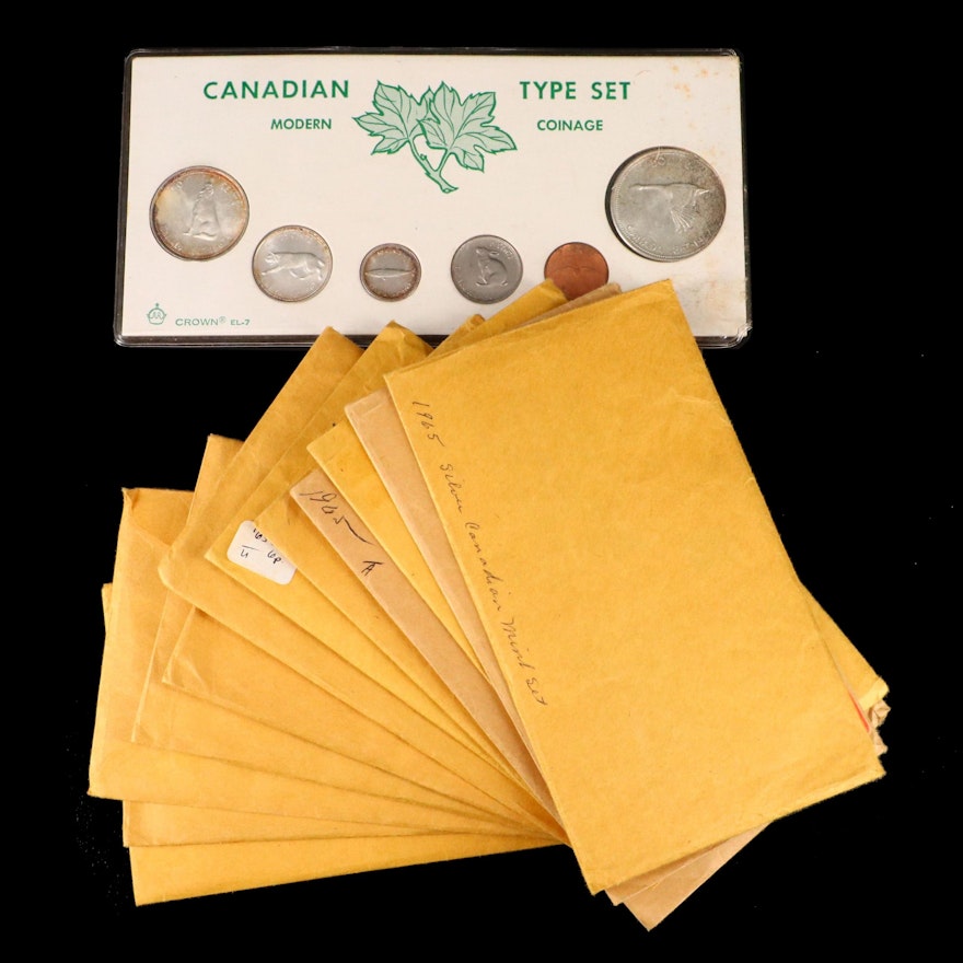 Thirteen Vintage Canadian Type Coin Silver Sets