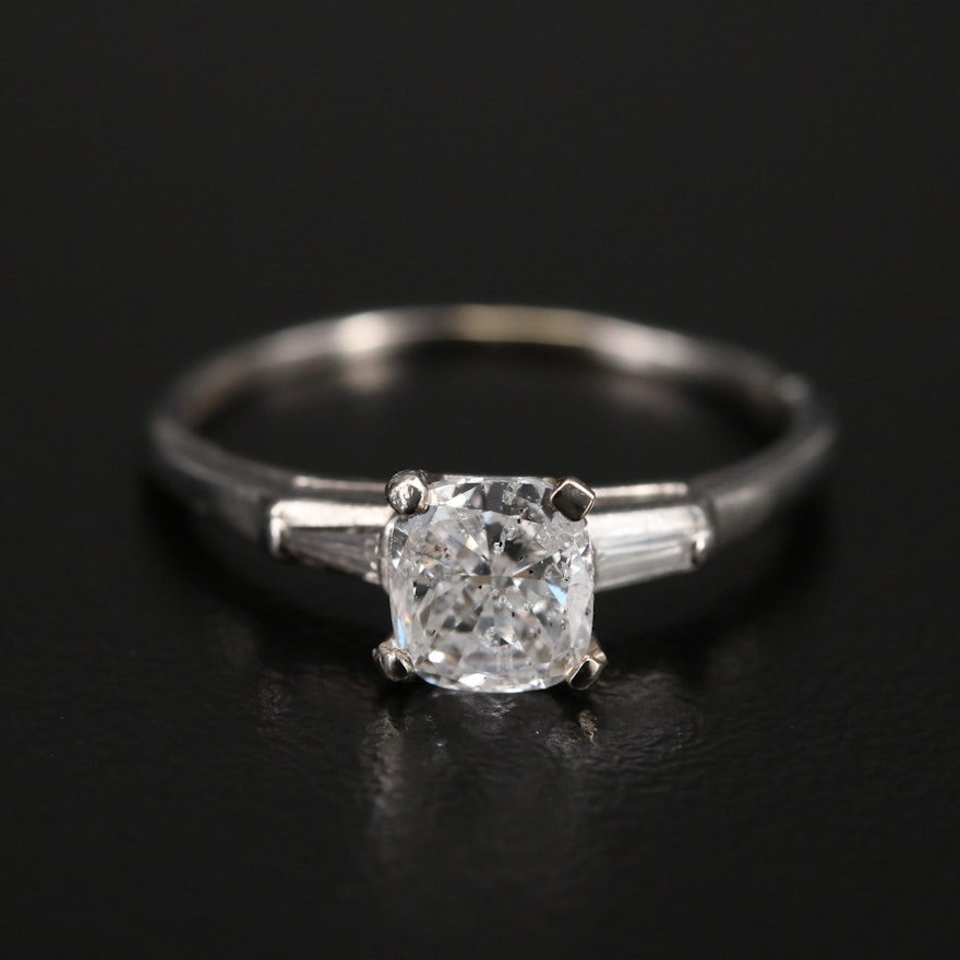 Vintage Platinum 1.04 CTW Diamond Ring