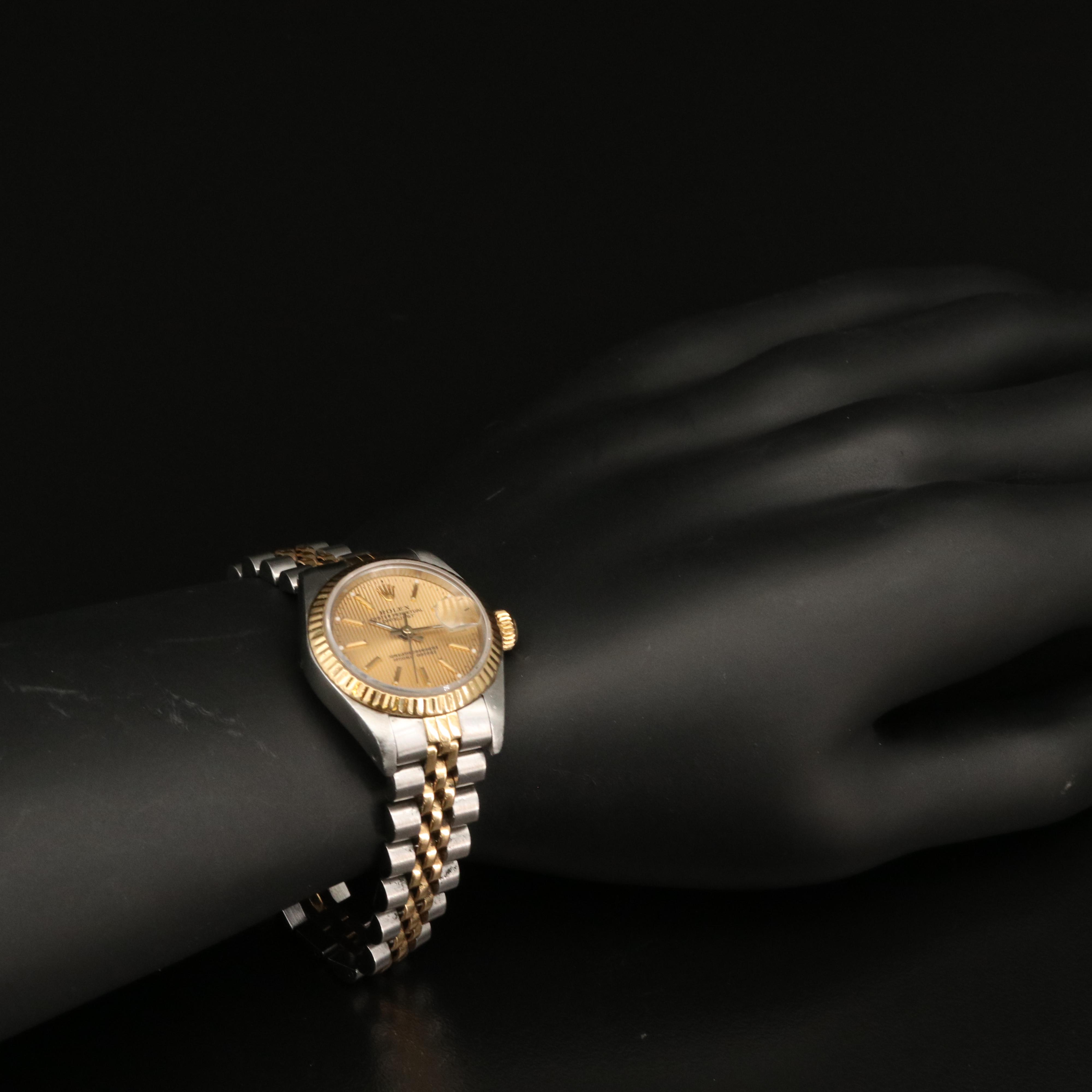 1988 Rolex Datejust Model 69173 Stainless Steel and 18K Gold Watch