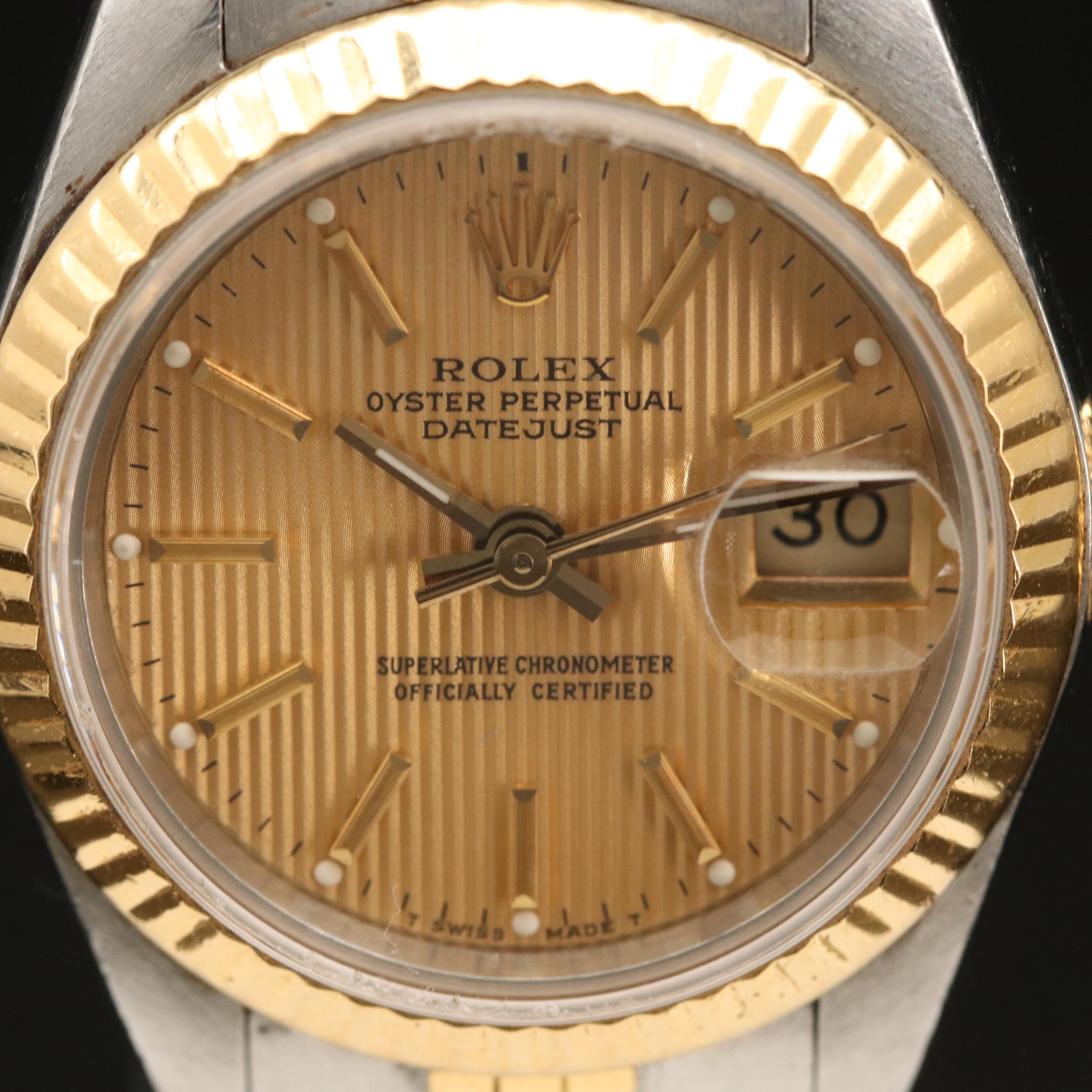 1988 Rolex Datejust Model 69173 Stainless Steel and 18K Gold Watch