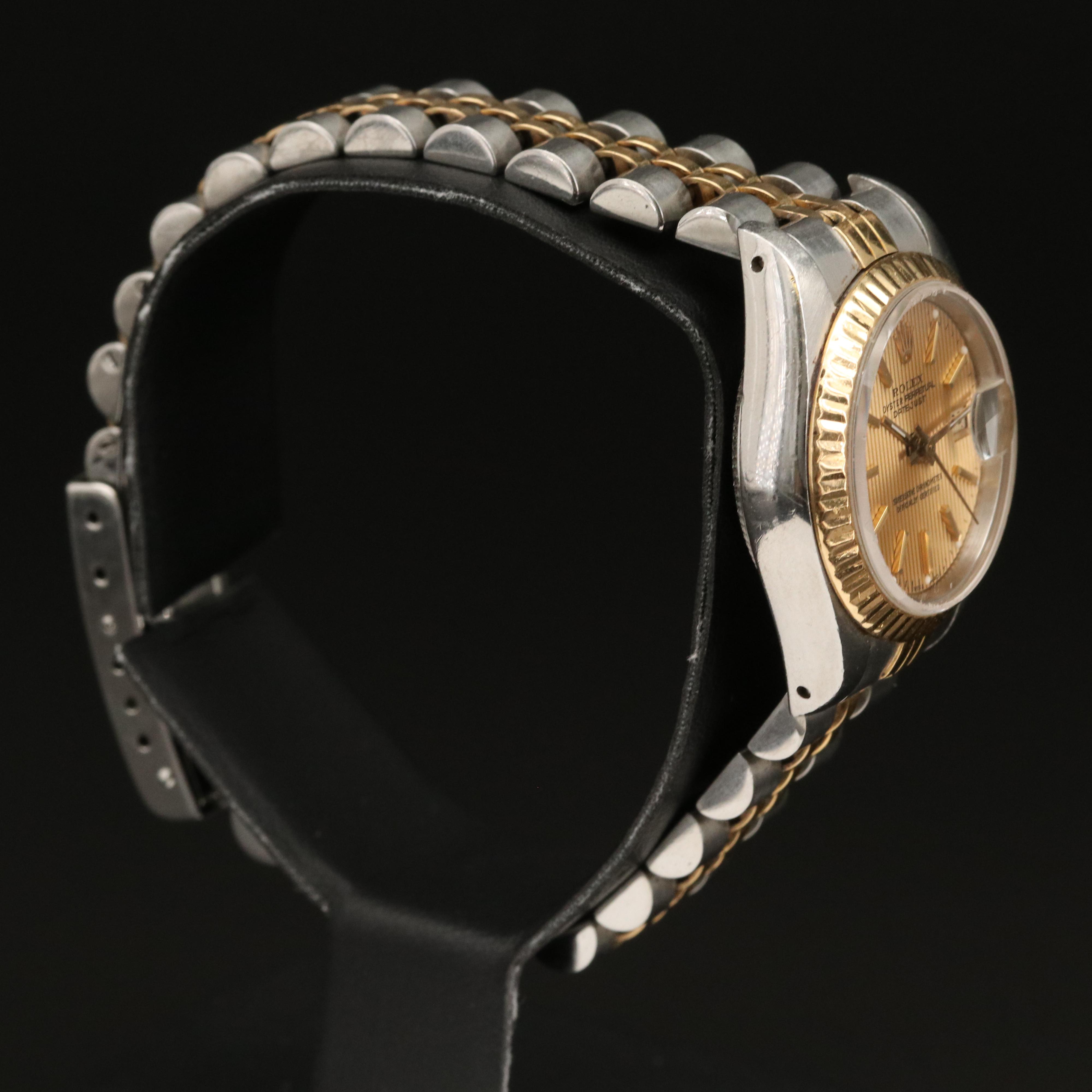 1988 Rolex Datejust Model 69173 Stainless Steel and 18K Gold Watch