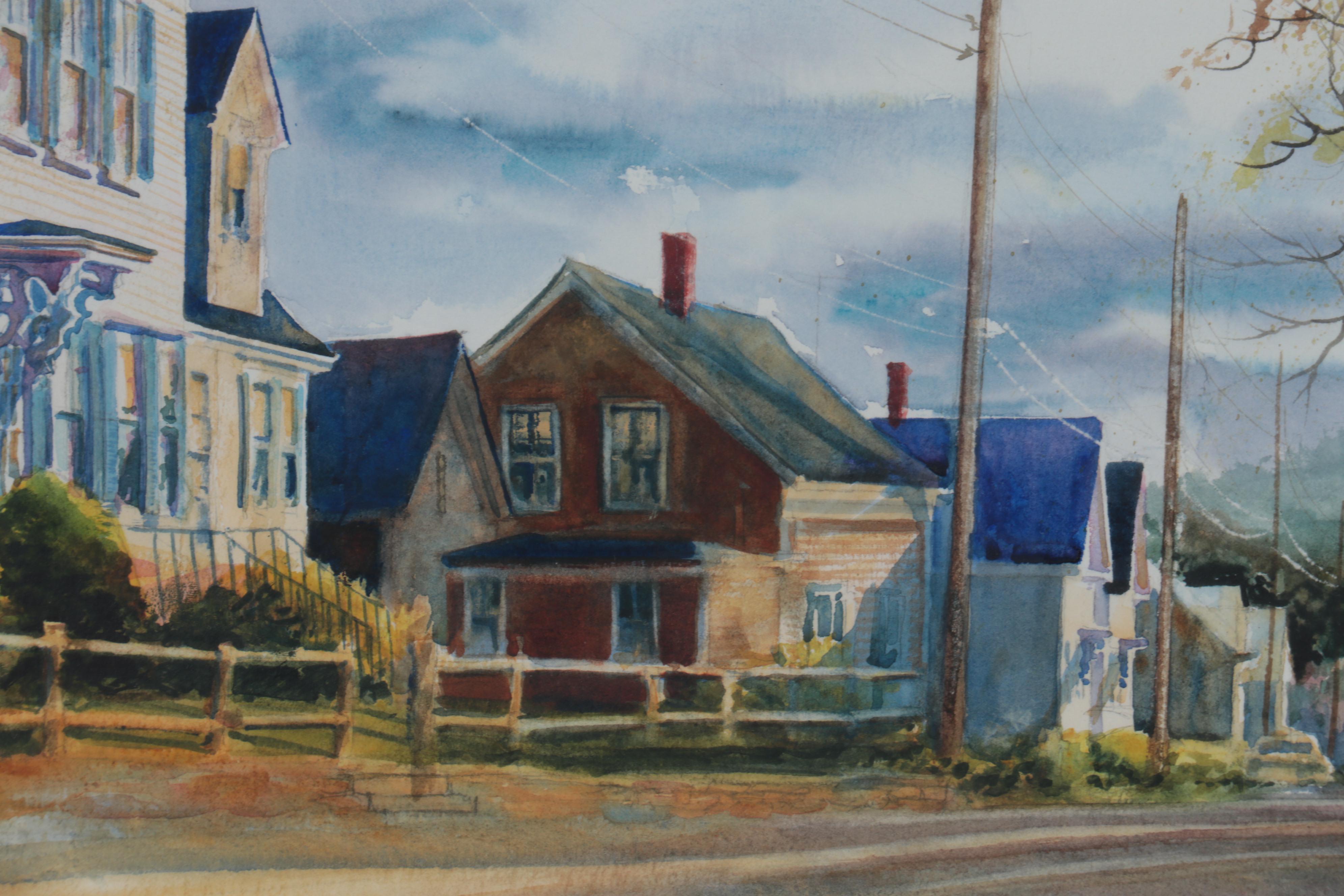 Susan Tilton Pecora Watercolor Painting "Monument Hill, P-Town"