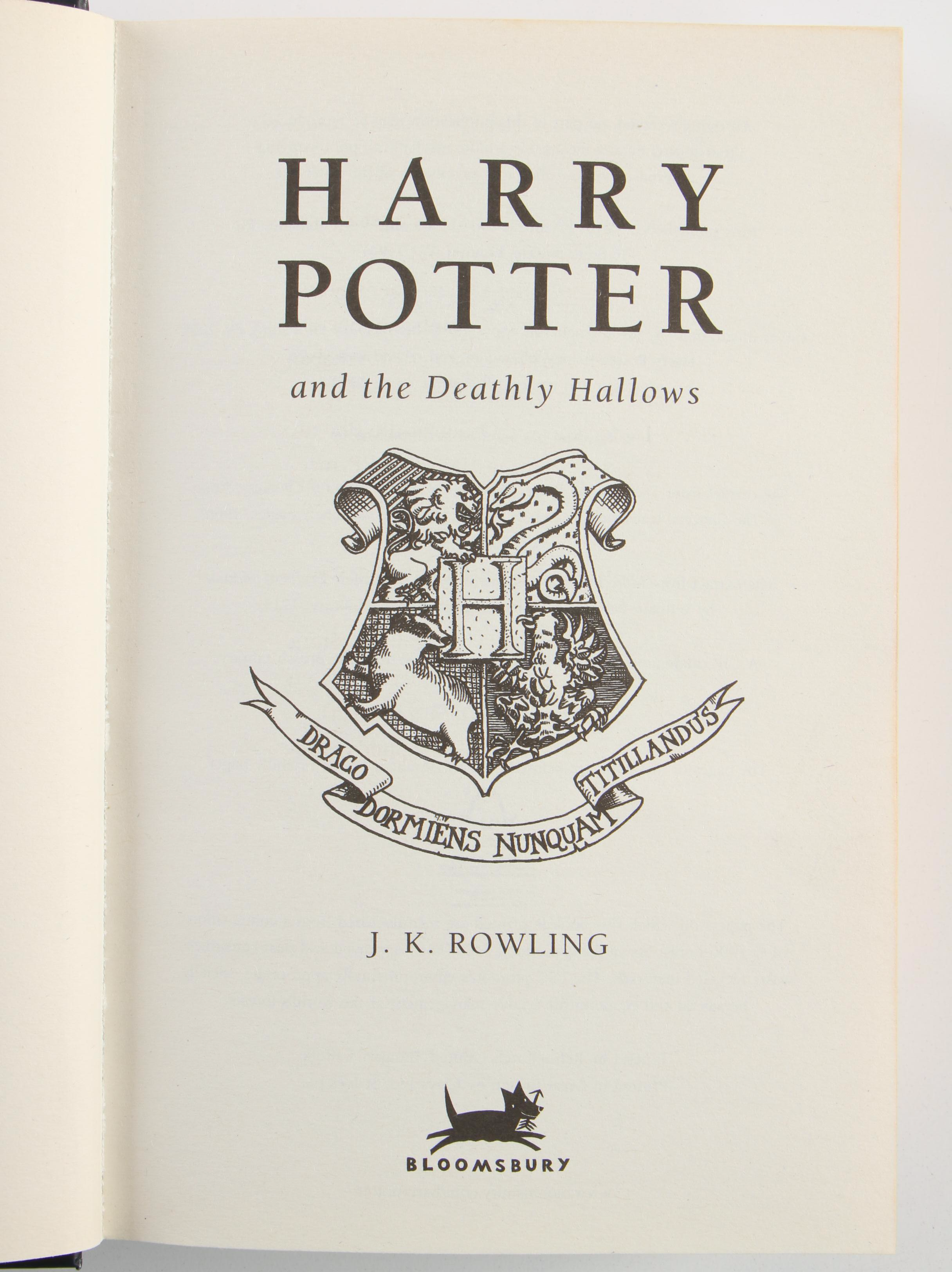 First UK Edition "Harry Potter and the Deathly Hallows" by J. K. Rowling, 2007