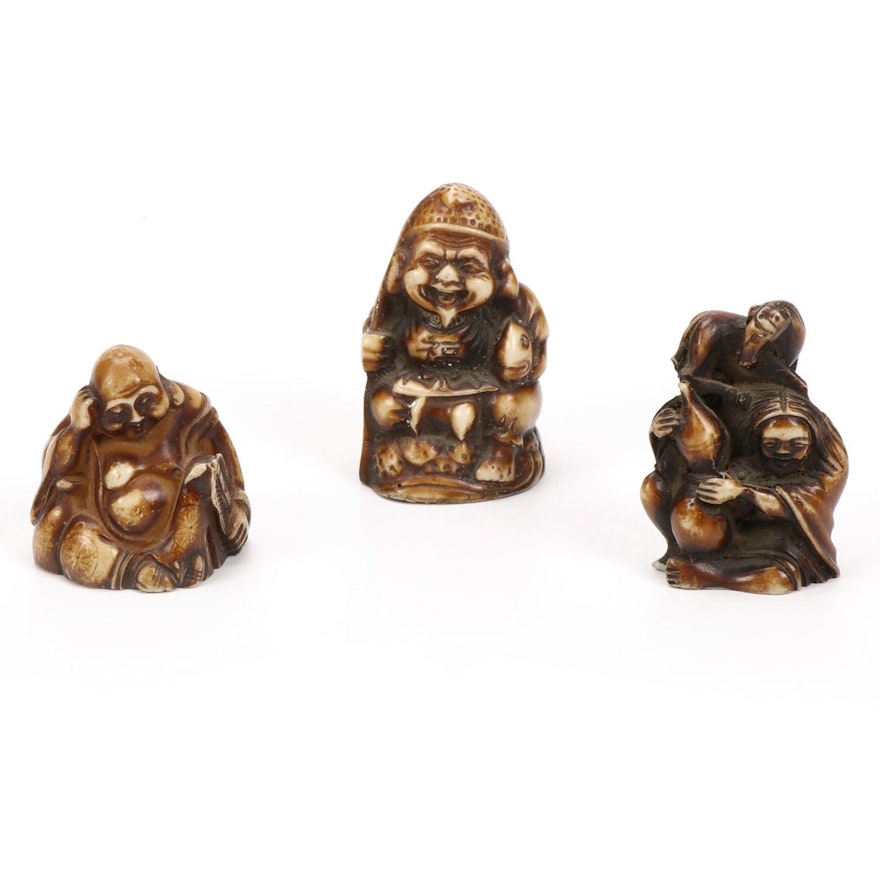 Japanese Cast Resin Netsuke Figurines