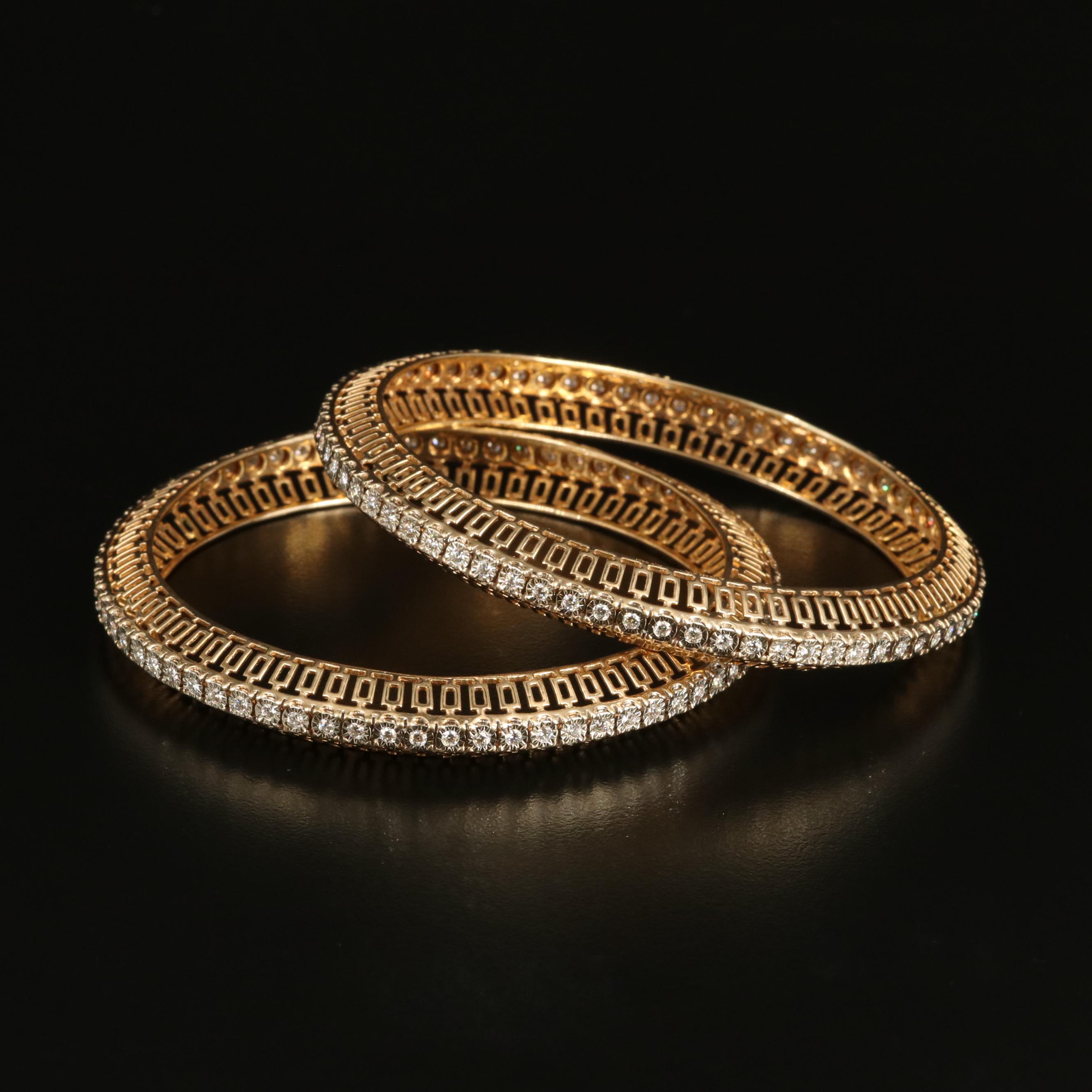 14K 3.18 CTW Diamond Openwork Bangles