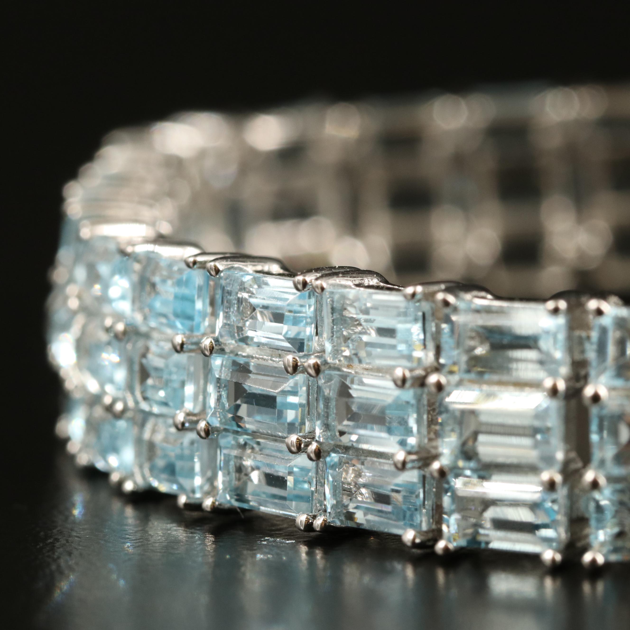 Sterling Sky Blue Topaz Multi-Row Bracelet