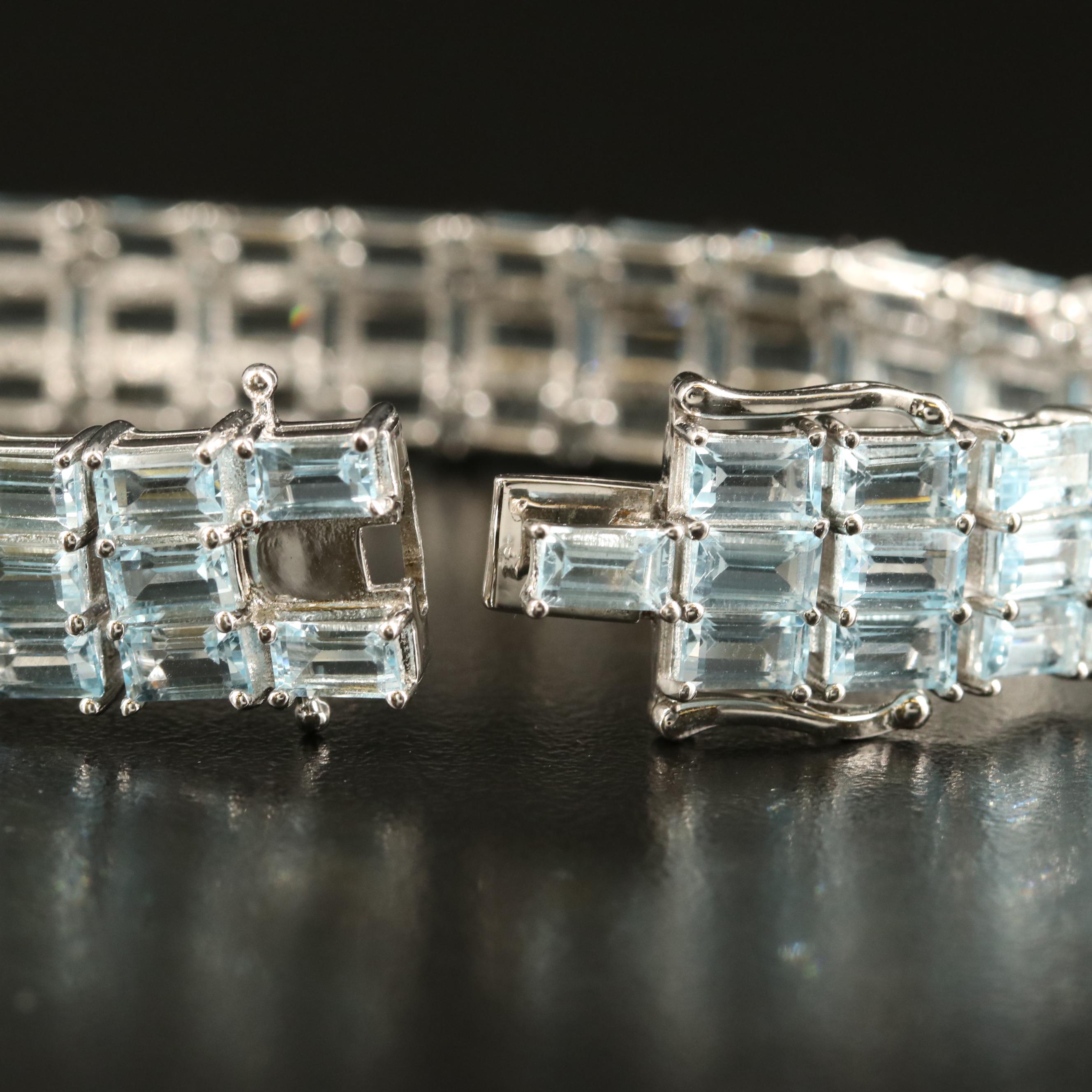 Sterling Sky Blue Topaz Multi-Row Bracelet