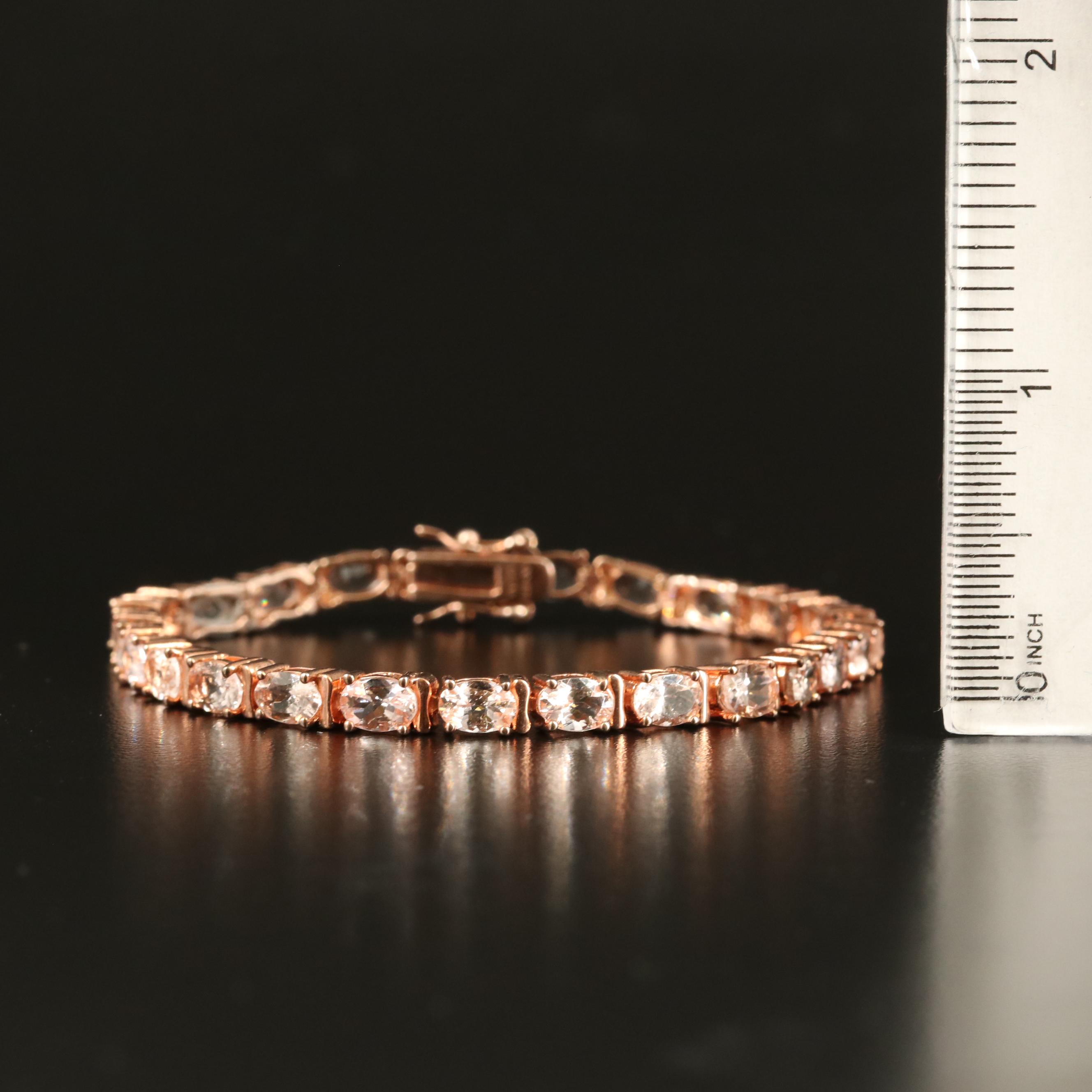 Sterling Morganite Line Bracelet