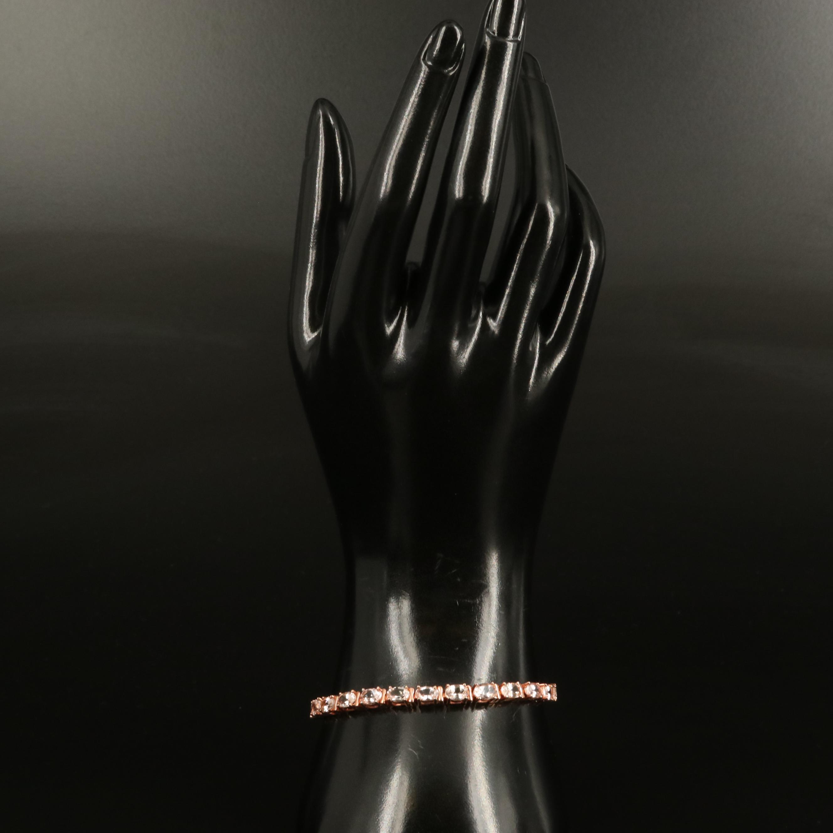 Sterling Morganite Line Bracelet