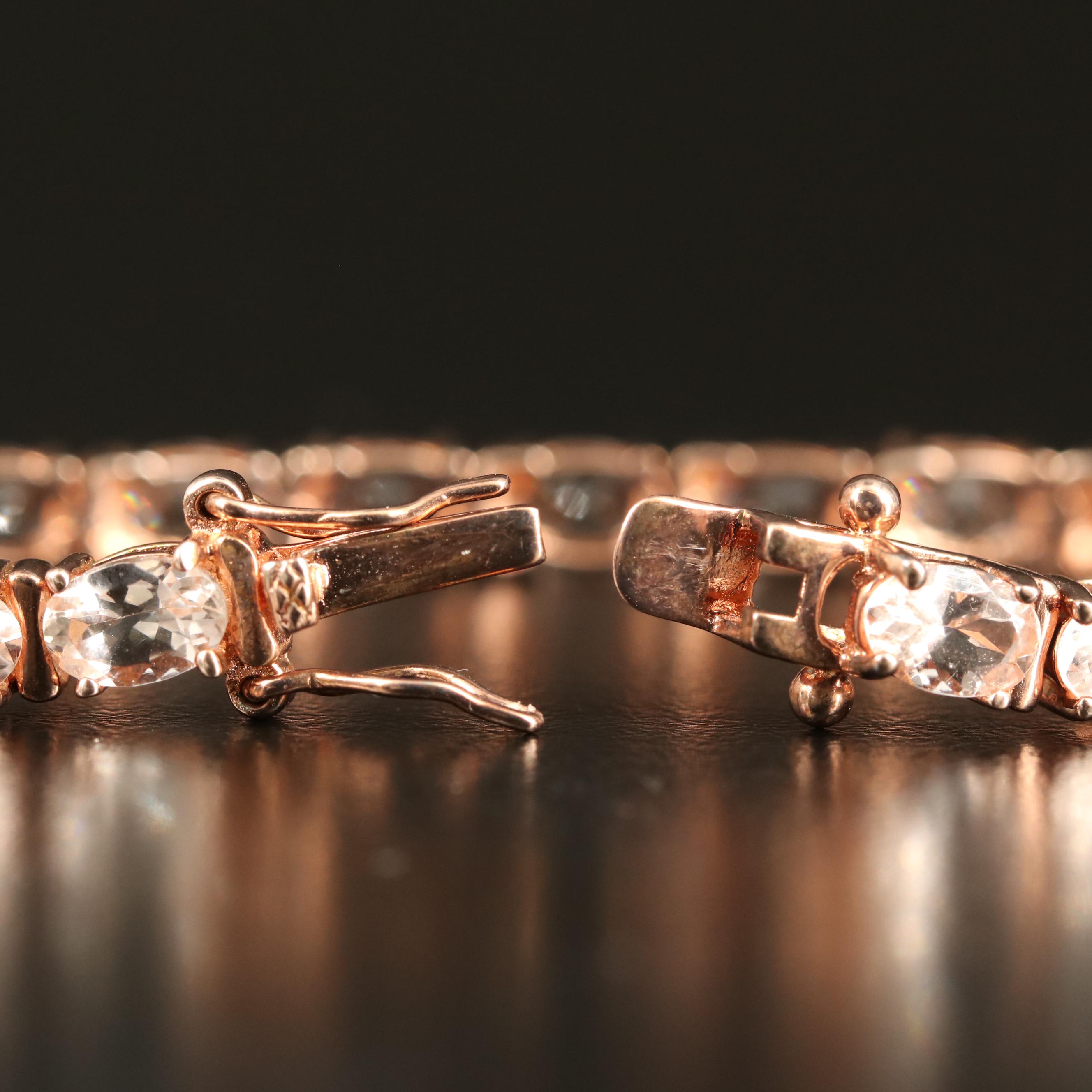 Sterling Morganite Line Bracelet