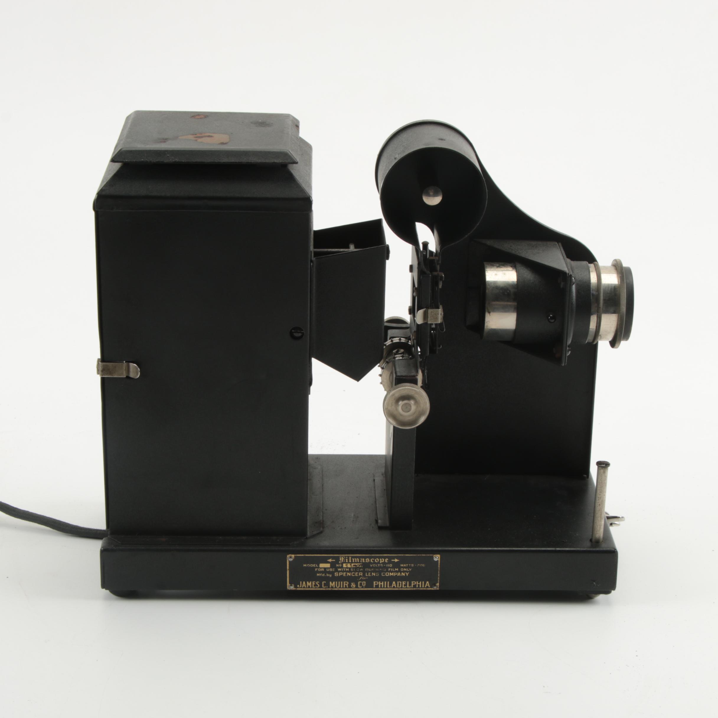 Spencer Lens Delineascope Filmstrip Projector with Original Instructions, 1930s