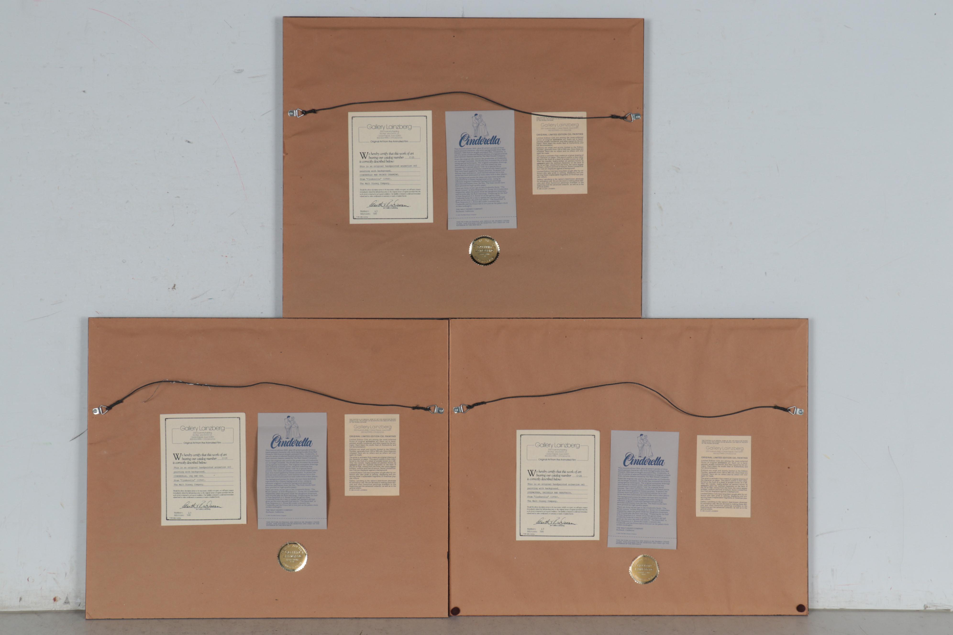 Walt Disney Hand-Painted Animation Cels from Cinderella, 1950