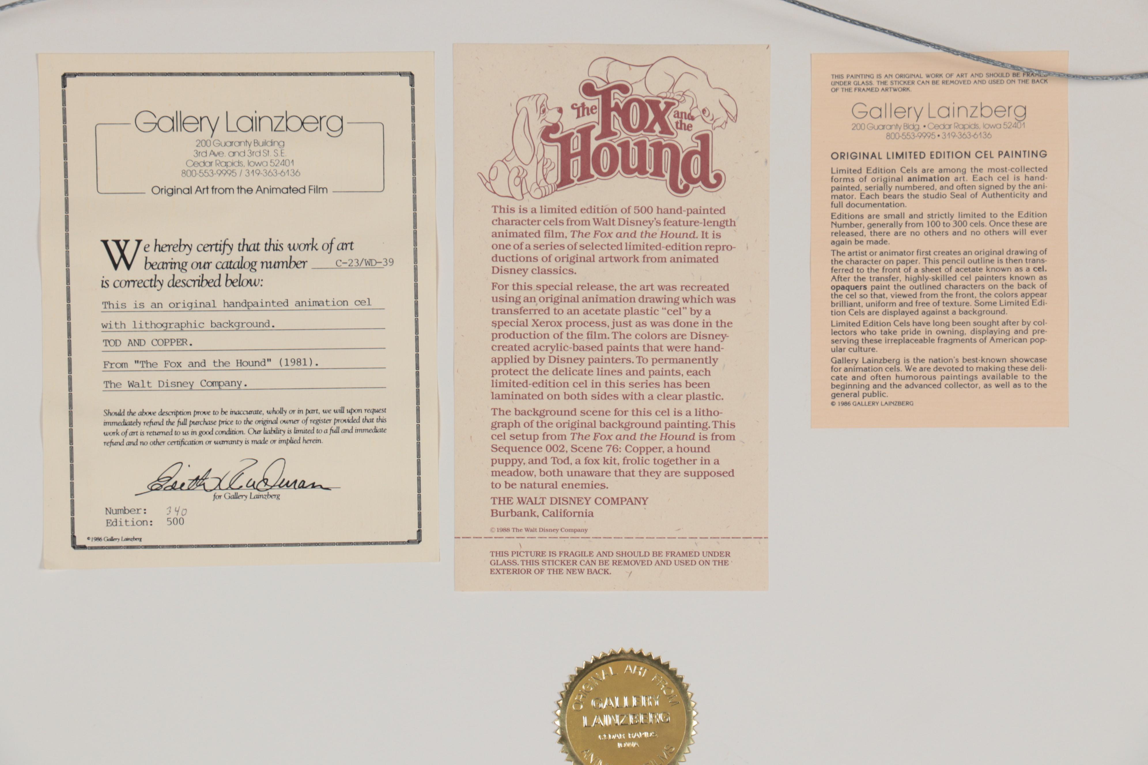 Walt Disney, Walter Lantz, & Turner Home Entertainment Sericel & Animation Cels