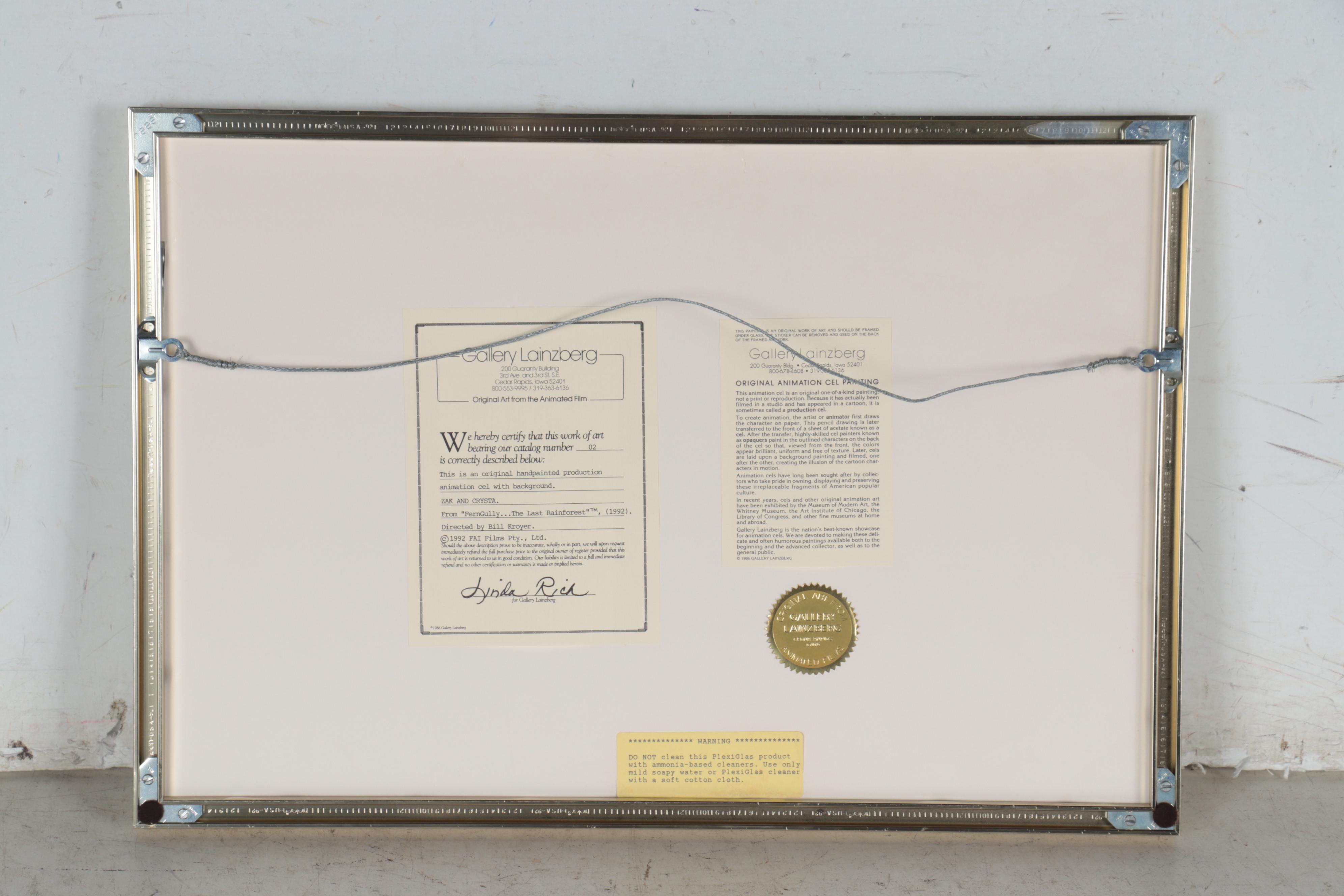 Kroyer Films Hand-Painting Animation Cel of Zak and Crysta, 1992