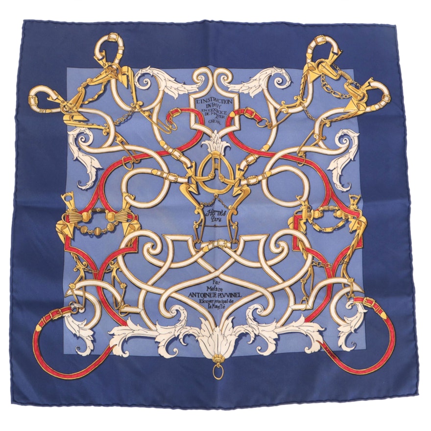 Hermès "L'Instruction du Roy" Silk Twill Scarf 45