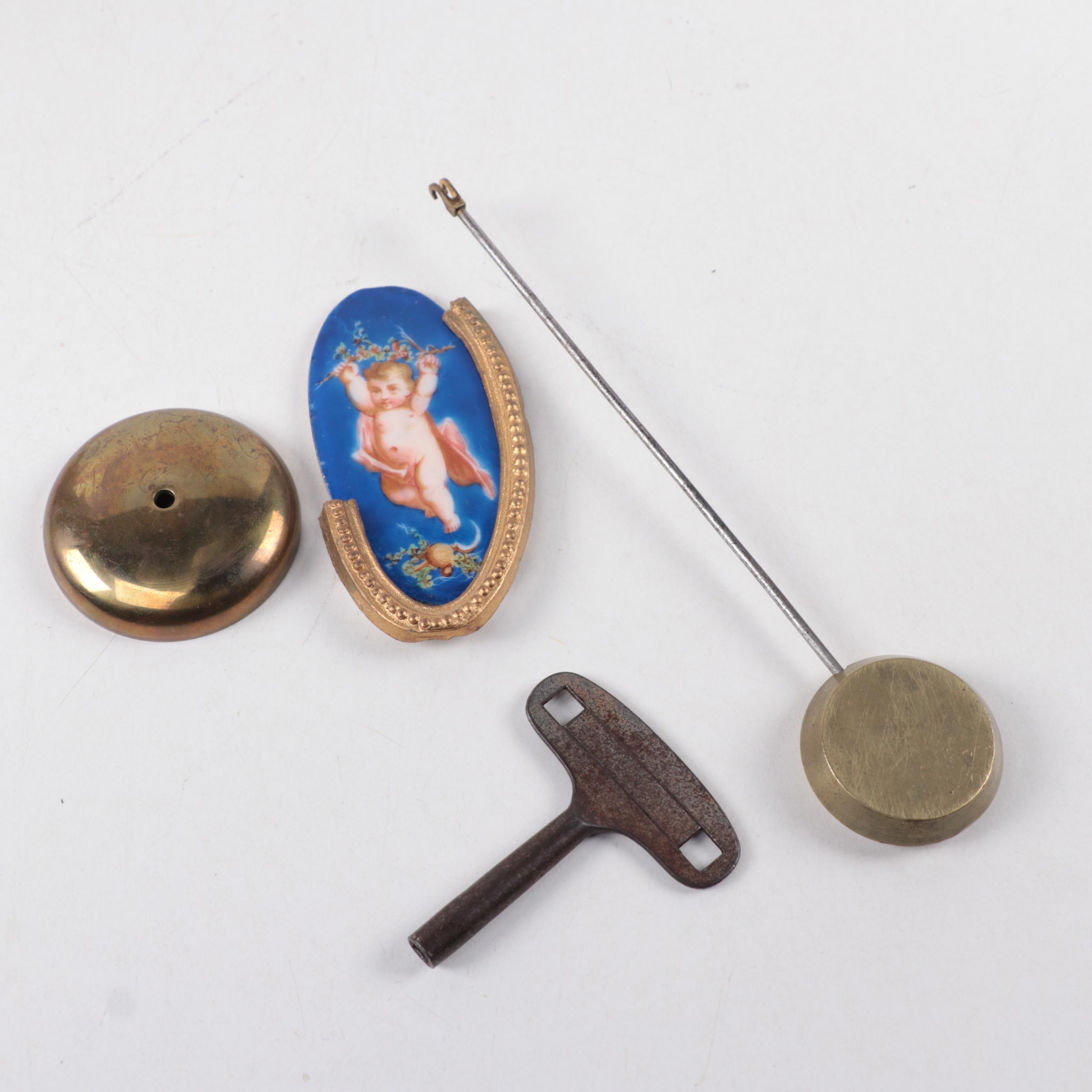 French Samuel Marti  Sèvres Style Gilt Bronze and Porcelain Mantel Clock